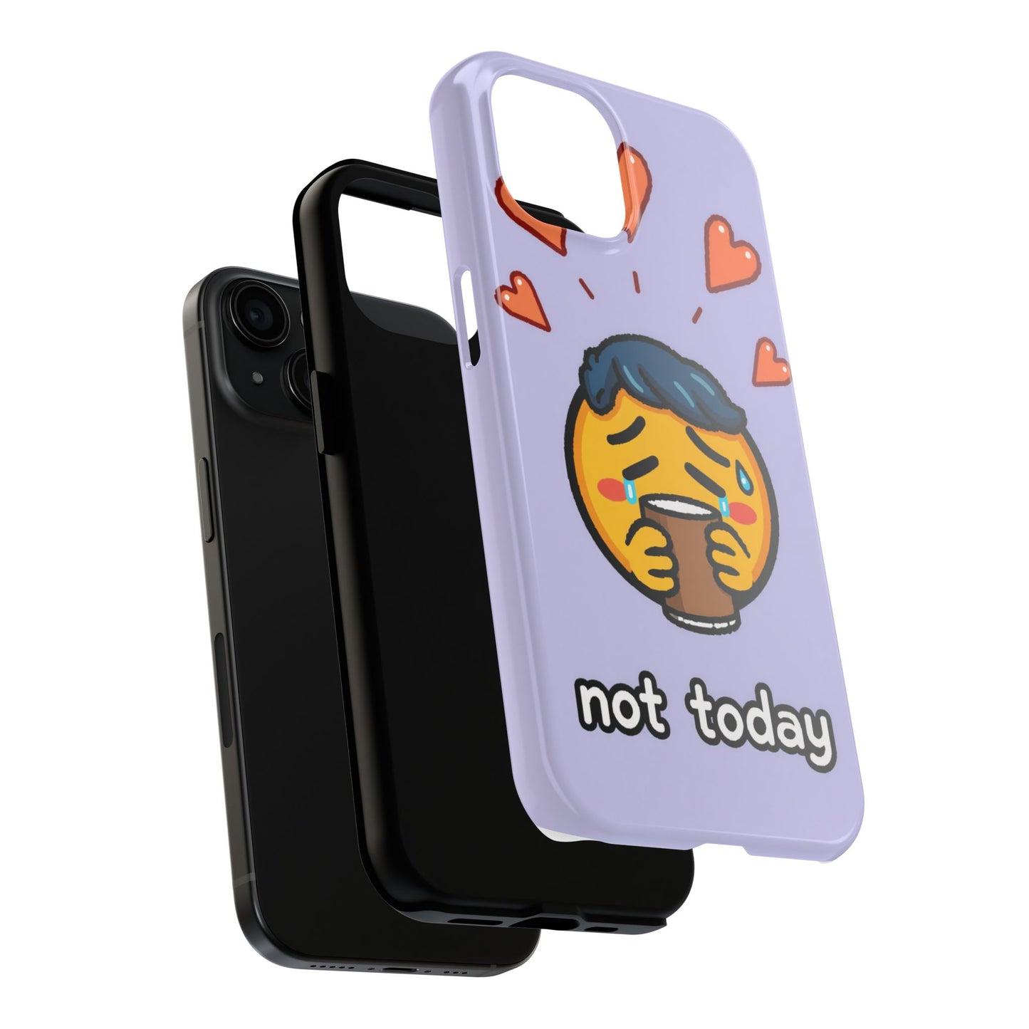 Cute Tough Phone Case - 'Not Today' Emoji Design