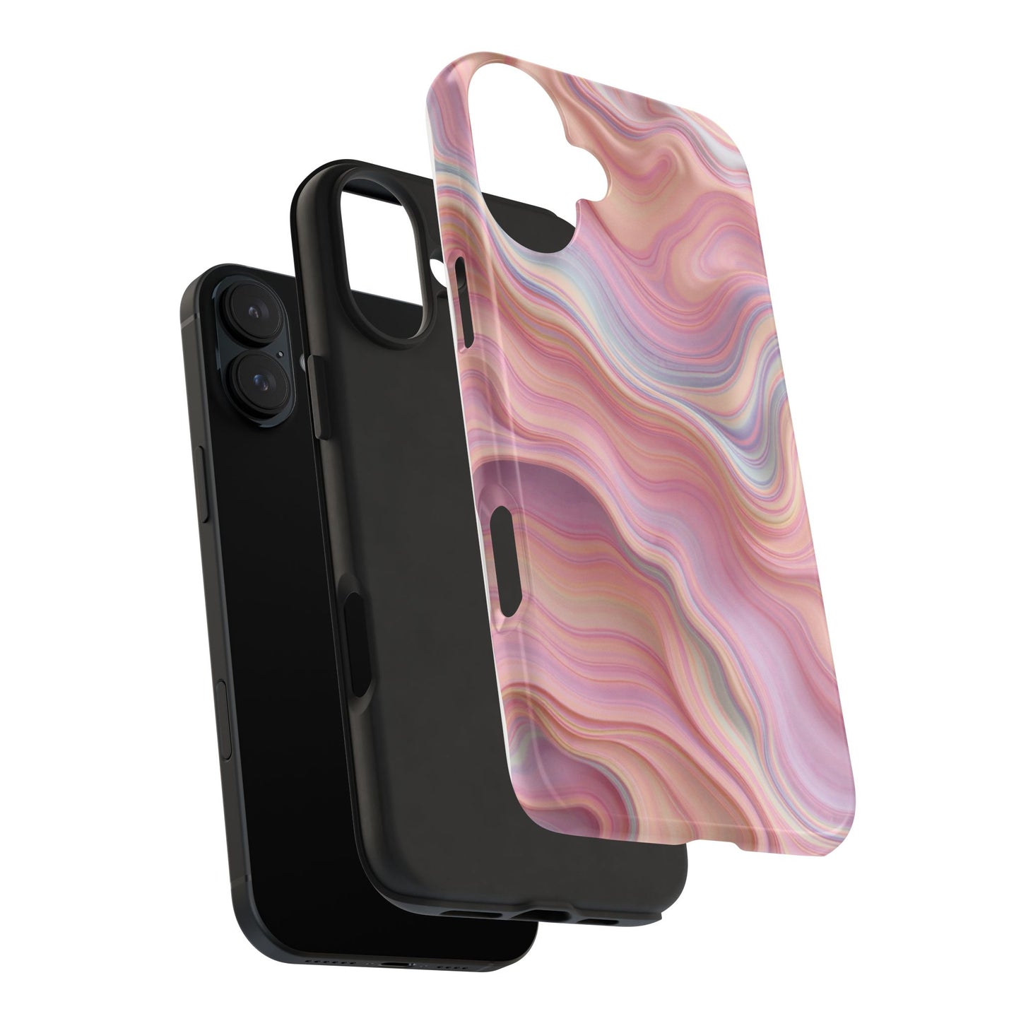 Stylish Tough Phone Cases - Abstract Pink Marble Design
