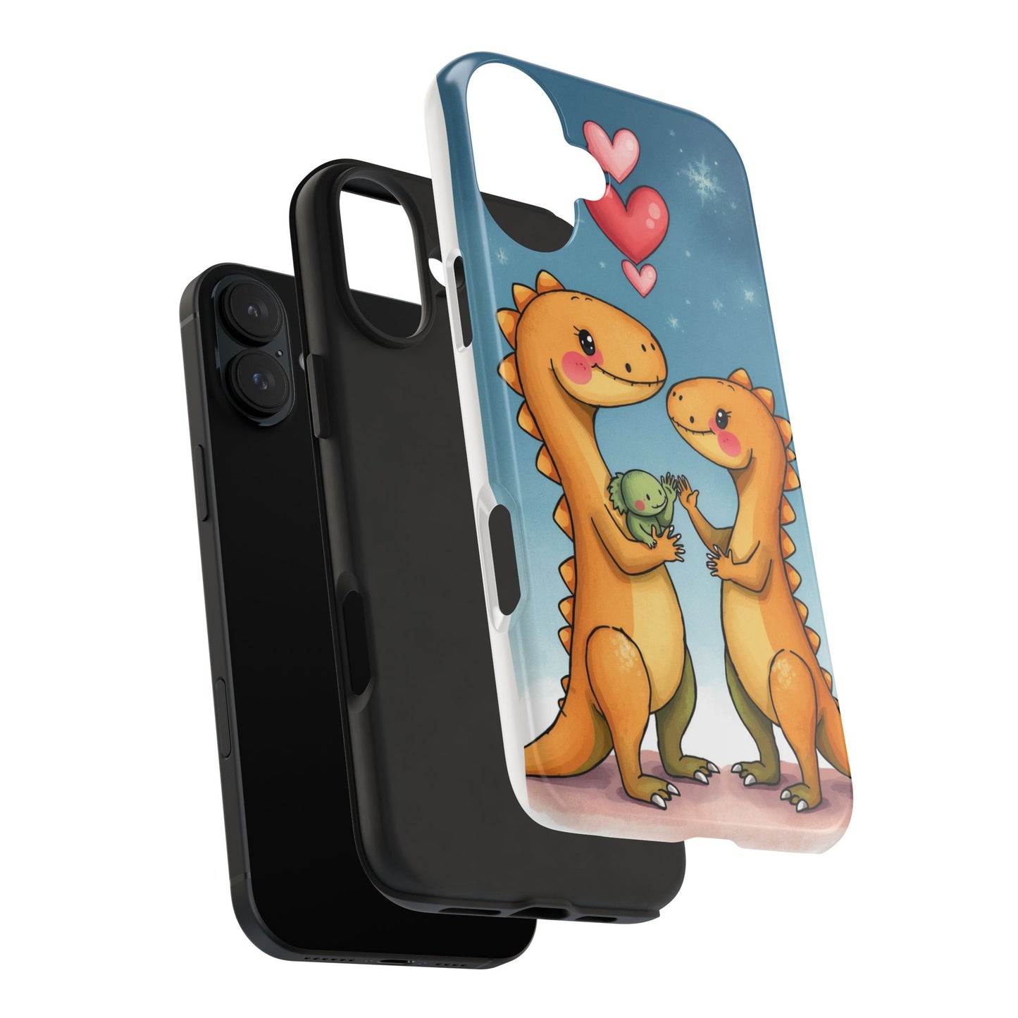 Dino Love Tough Phone Case - Cute & Durable Design for Kids & Parents