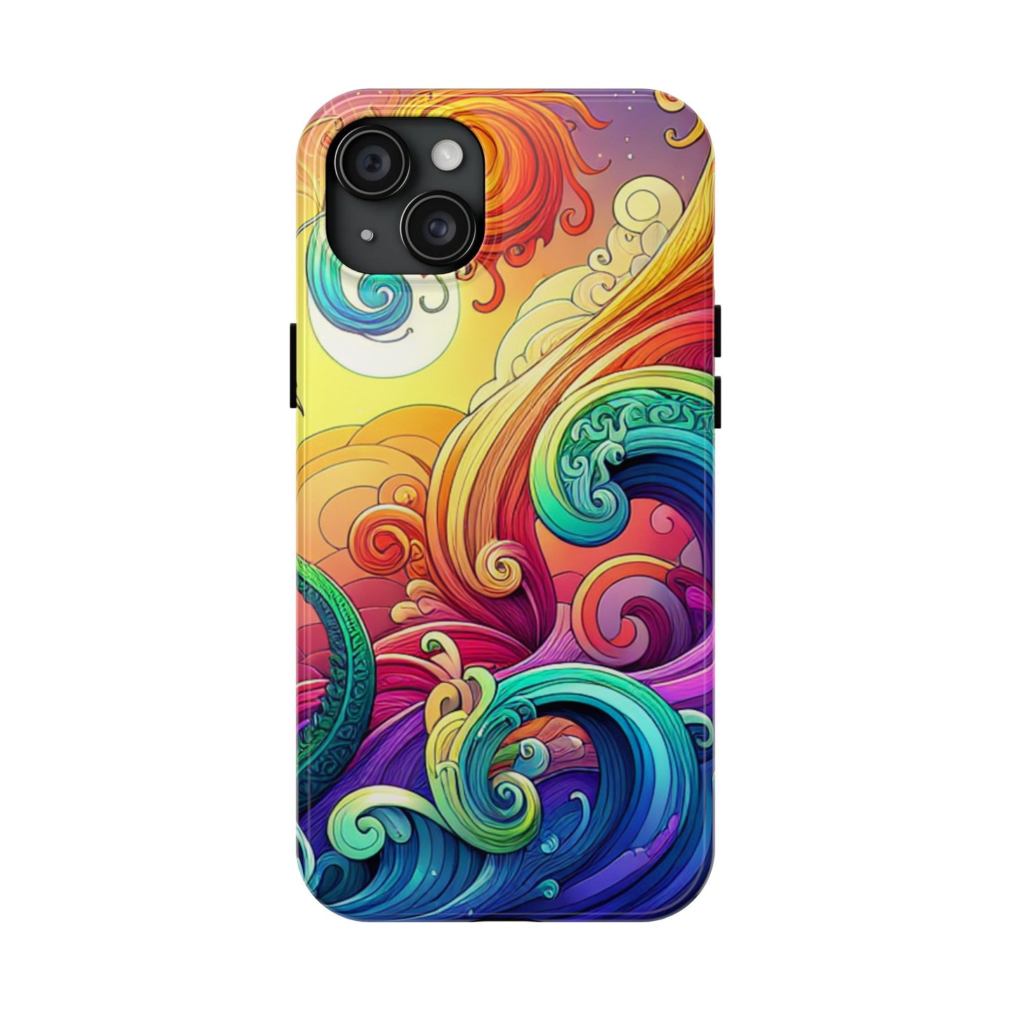 Fantasy Ocean Waves Tough Phone Case - Colorful Protective Cover - for iPhone