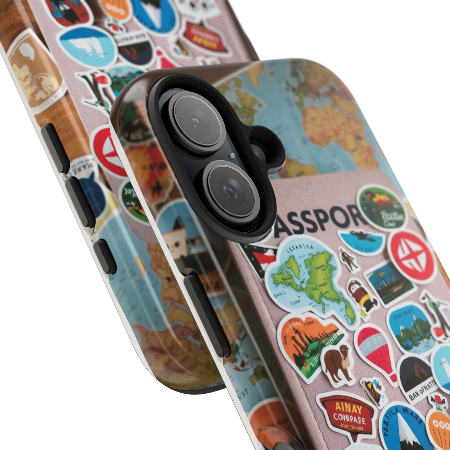 Adventure Stickers Phone Case - Tough Protection for Travel Lovers