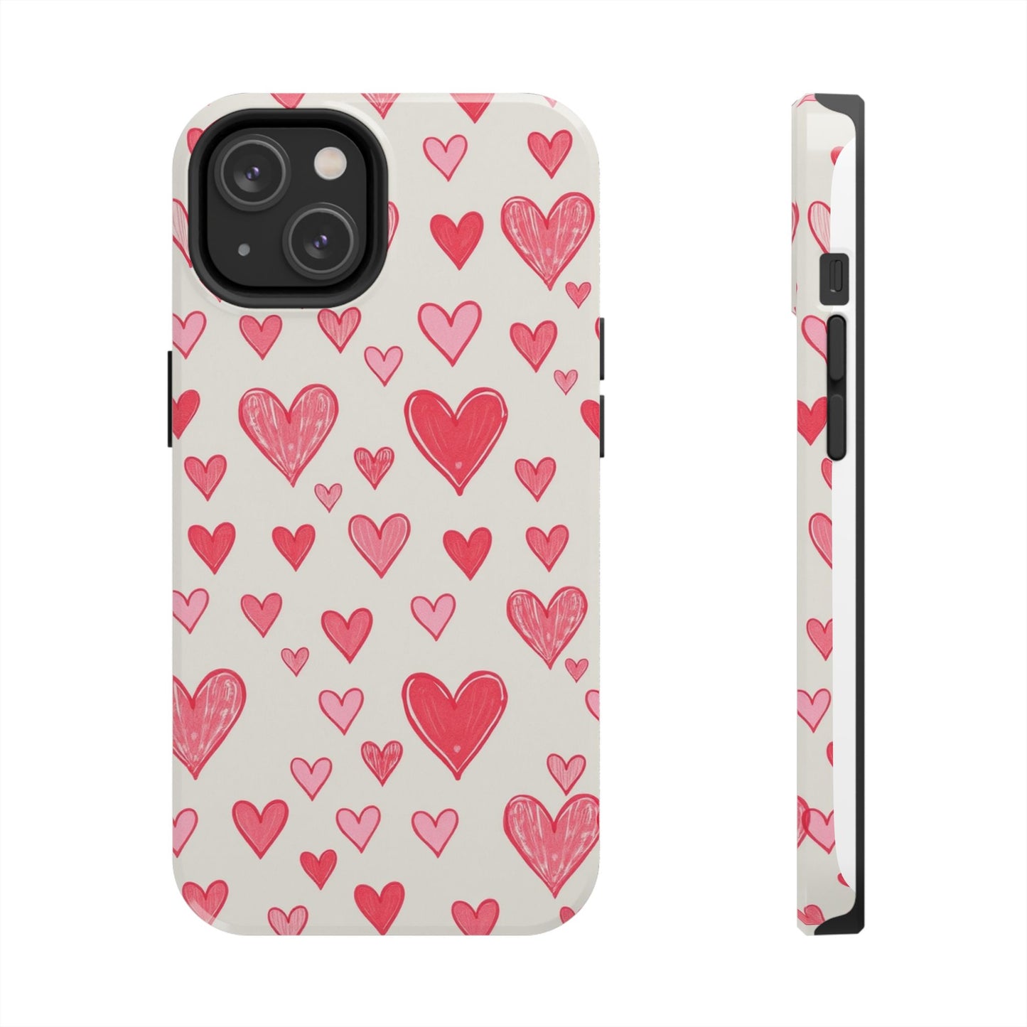 Heart Pattern Tough Phone Case - Cute and Stylish Protection