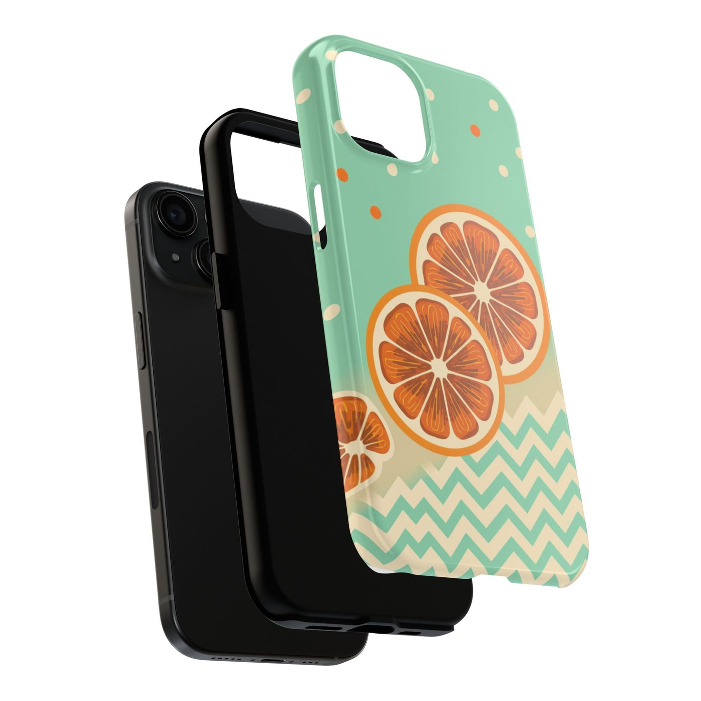 Citrus Vibe Tough Phone Case - Fun Orange Slice Design