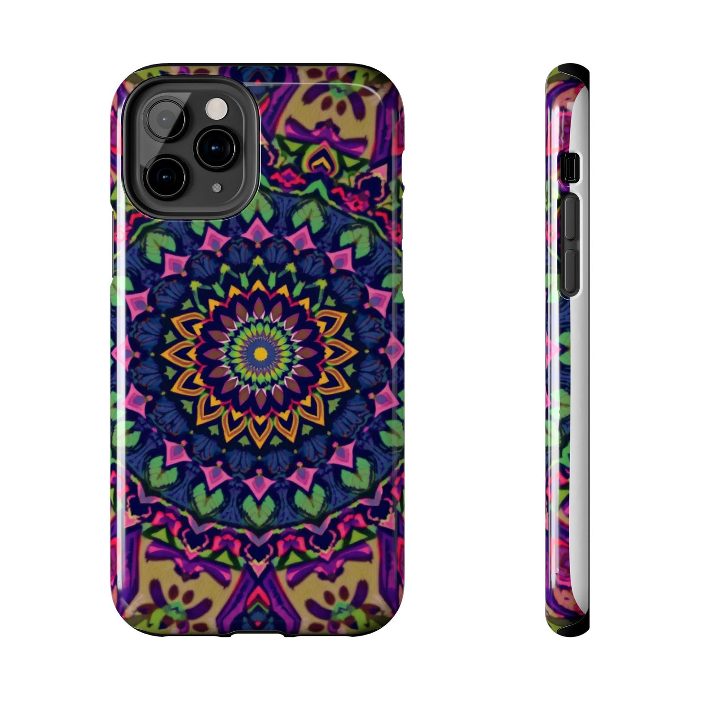 Vibrant Mandala Tough Phone Case - Colorful, Purple Fusion, Durable Protection for Your Device - for iPhone