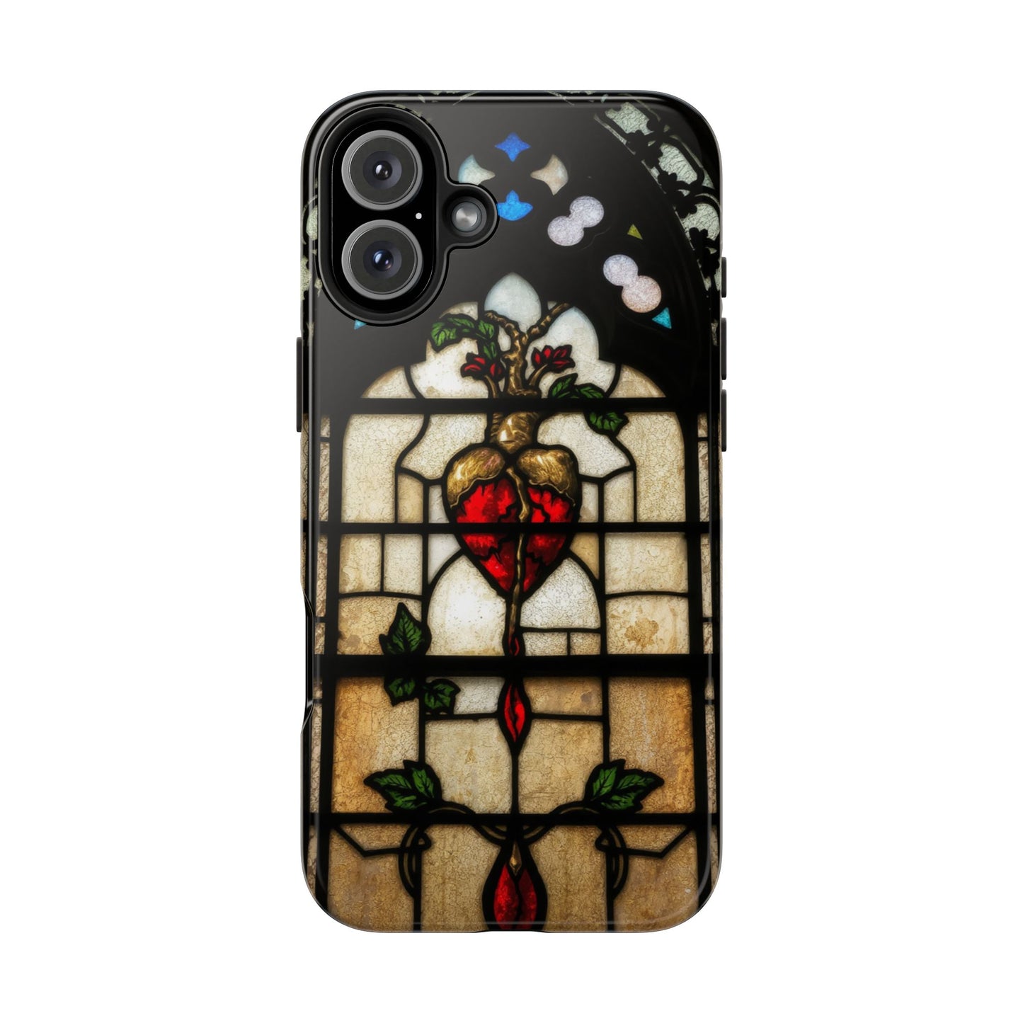 Stained Glass Heart Tough Phone Case - Unique Design for Protection & Style