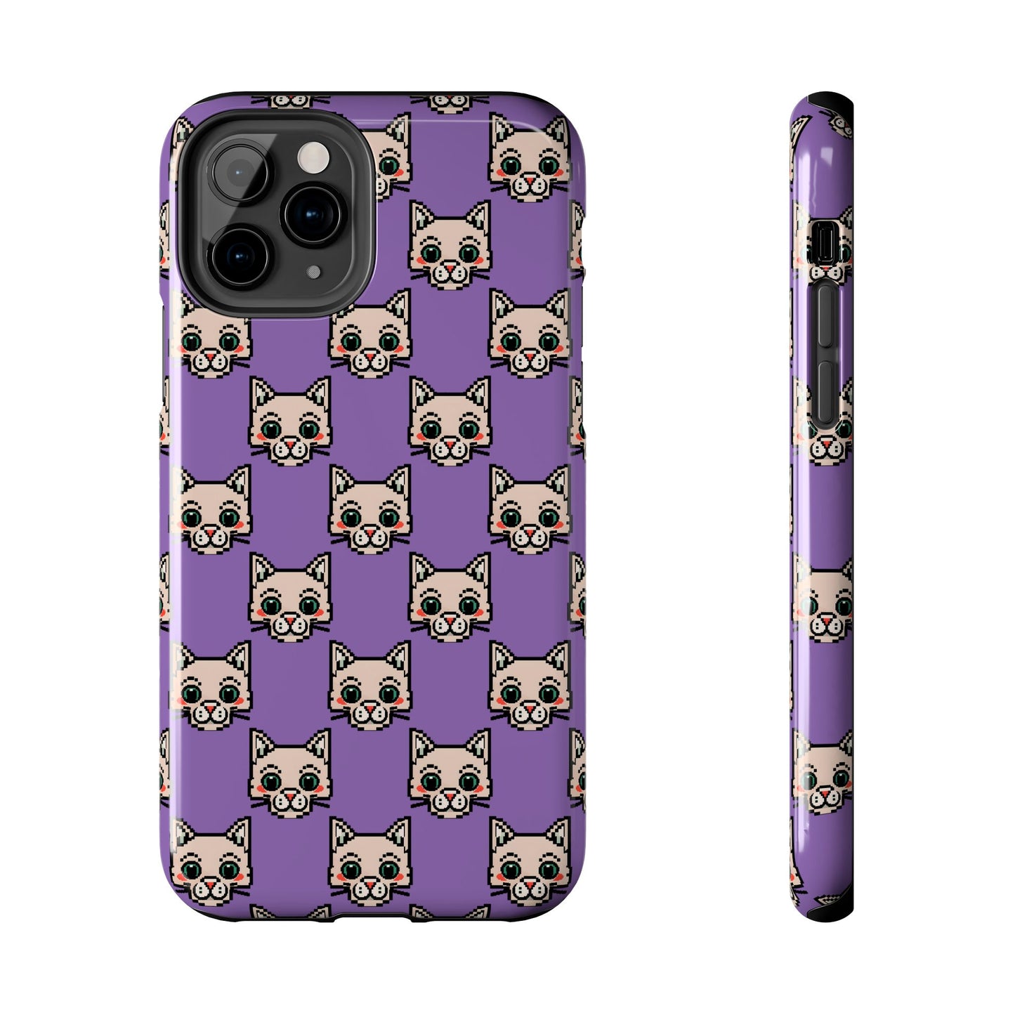 Cute Pixel Cat Tough Phone Case – Fun and Durable Protection for Cat Lovers - for iPhone