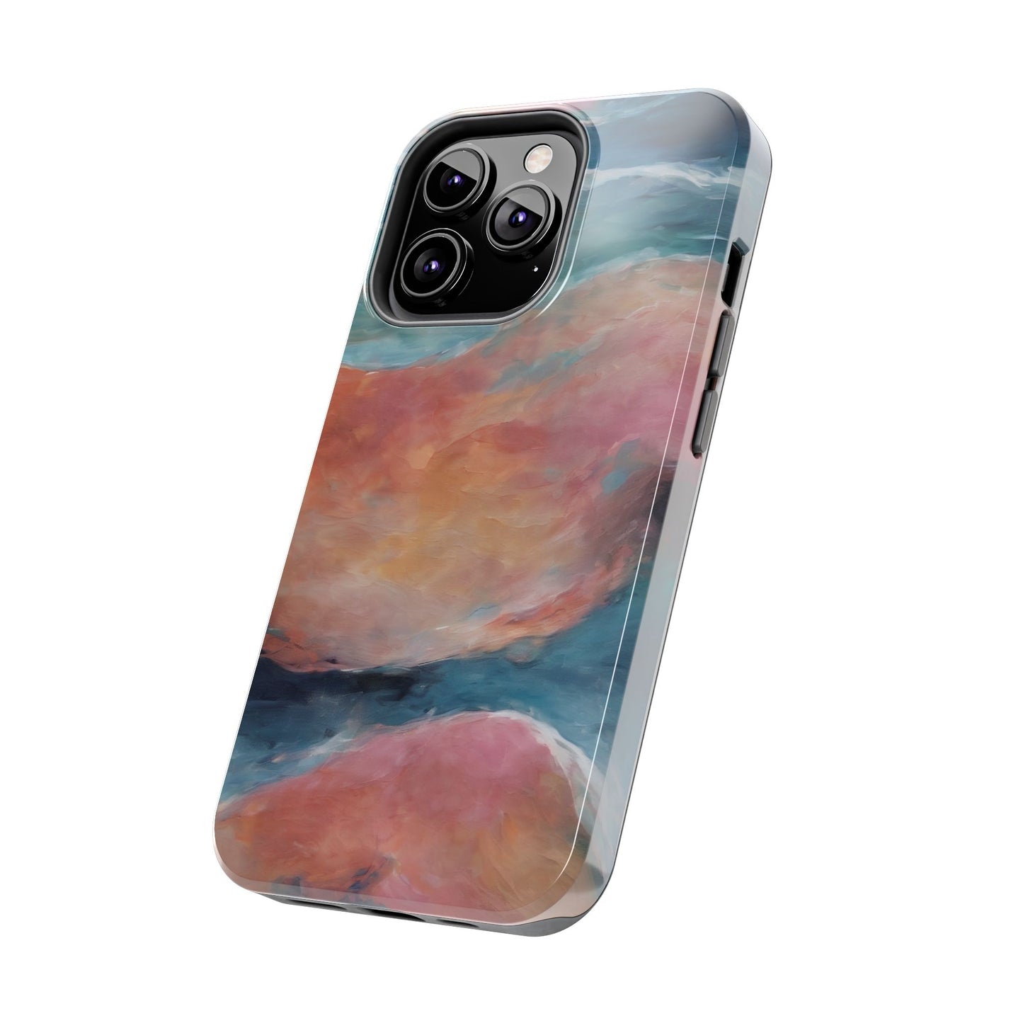 Artistic Painted Sea Tough Phone Case - Abstract Waves Design - for iPhone