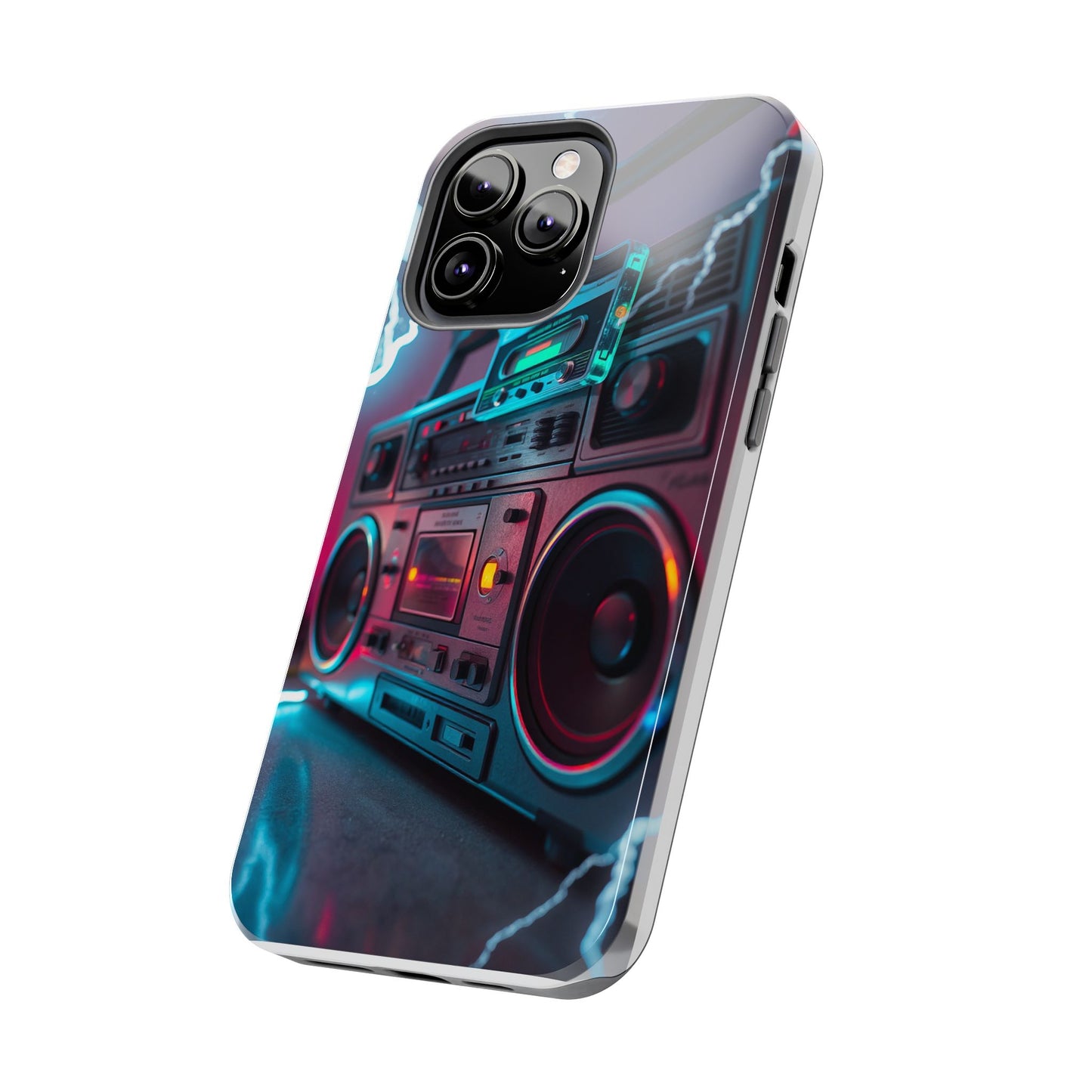 Retro Boombox Tough Phone Case – Vibrant Protection for Music Lovers