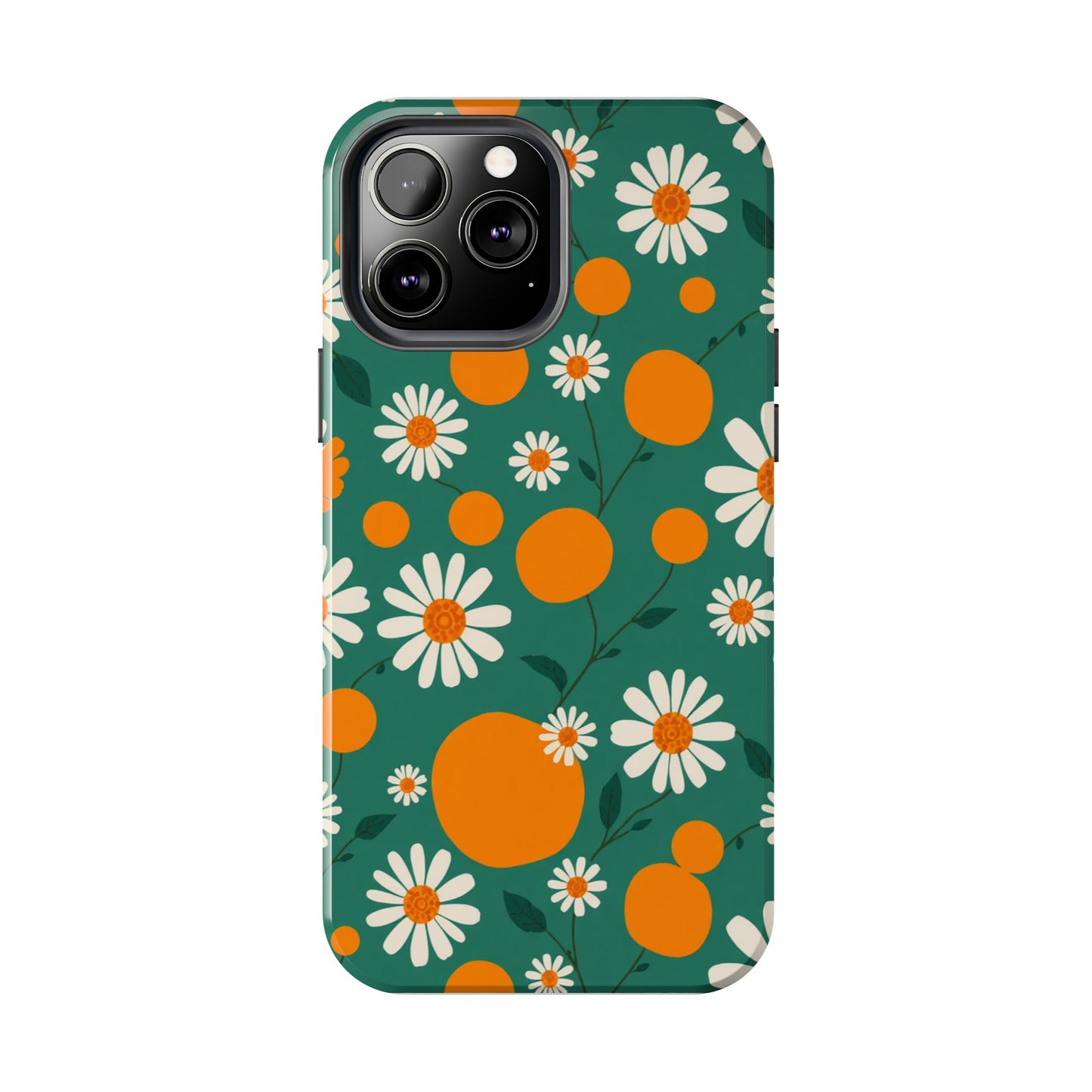 Floral Tough Phone Case - Daisy & Orange Design
