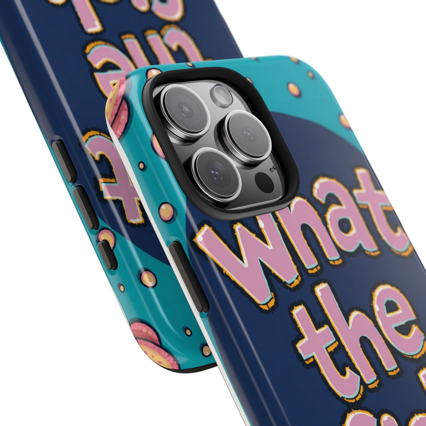Playful Tough Phone Case - "What the Fish" Design