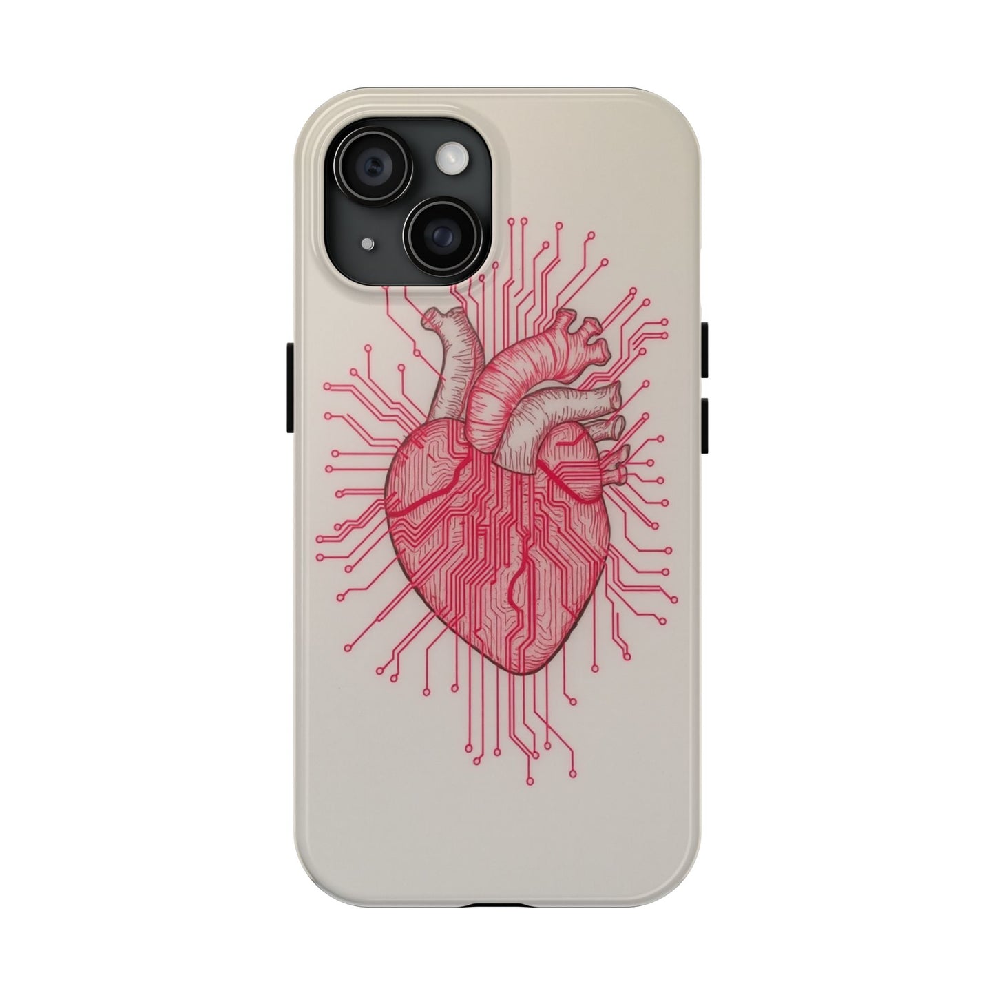 Heart Circuit Tough Phone Case – Unique Tech-Inspired Design for Tech Lovers
