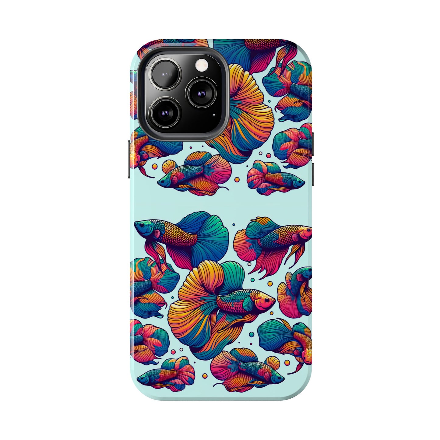 Colorful Fish Pattern Tough Phone Case - Aquatic Lovers - for iPhone