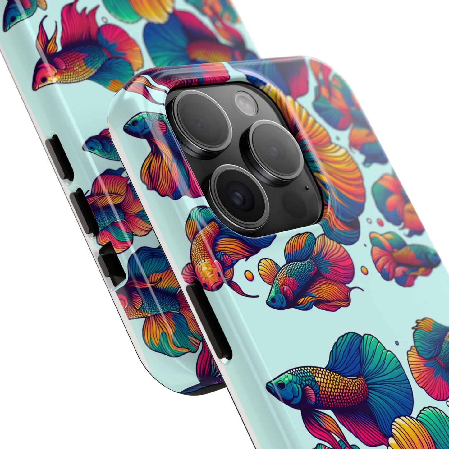 Colorful Fish Pattern Tough Phone Case - Aquatic Lovers - for iPhone