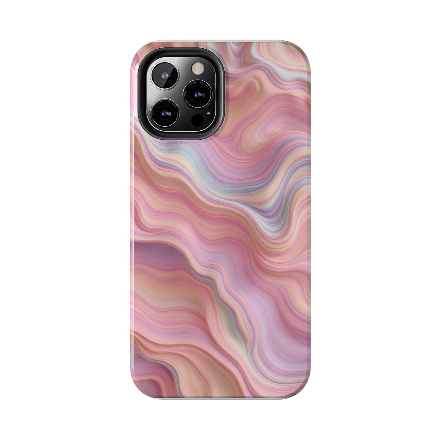 Stylish Tough Phone Cases - Abstract Pink Marble Design