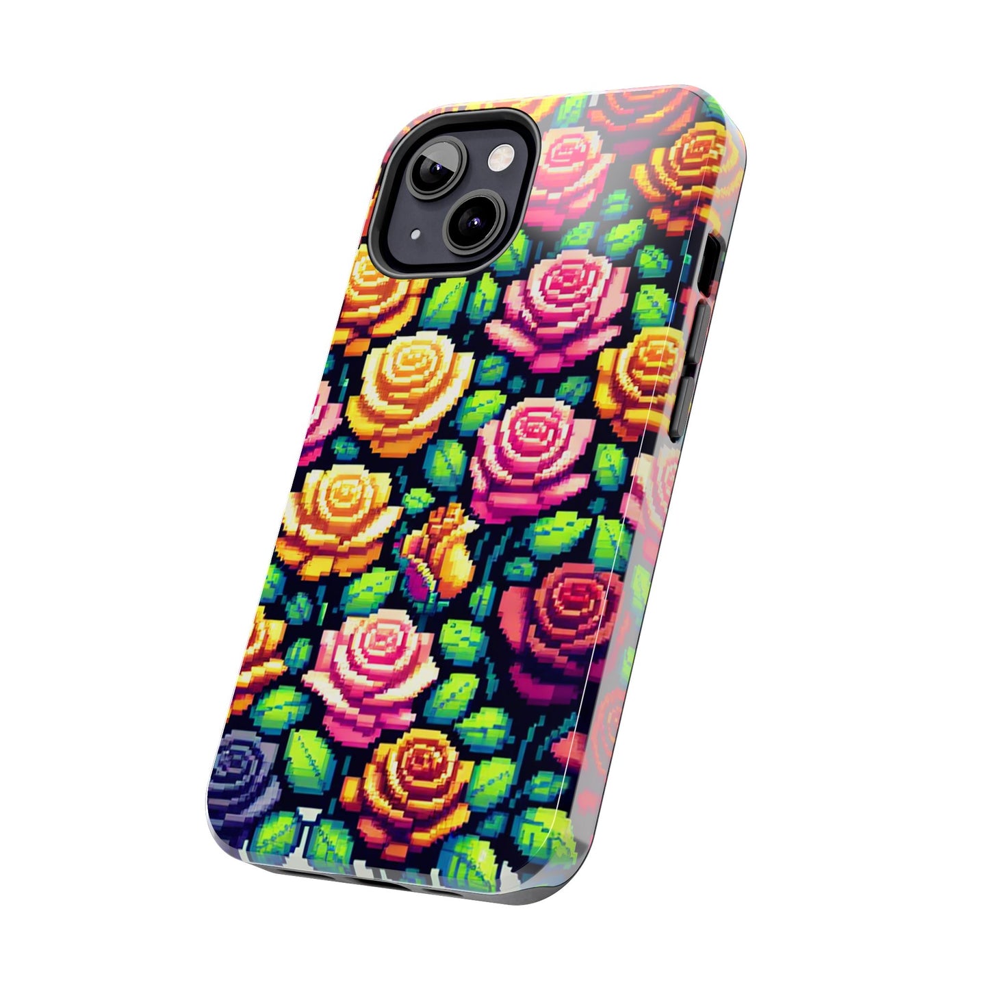 Pixel Art Roses Tough Phone Case - Stylish Protection - for iPhone