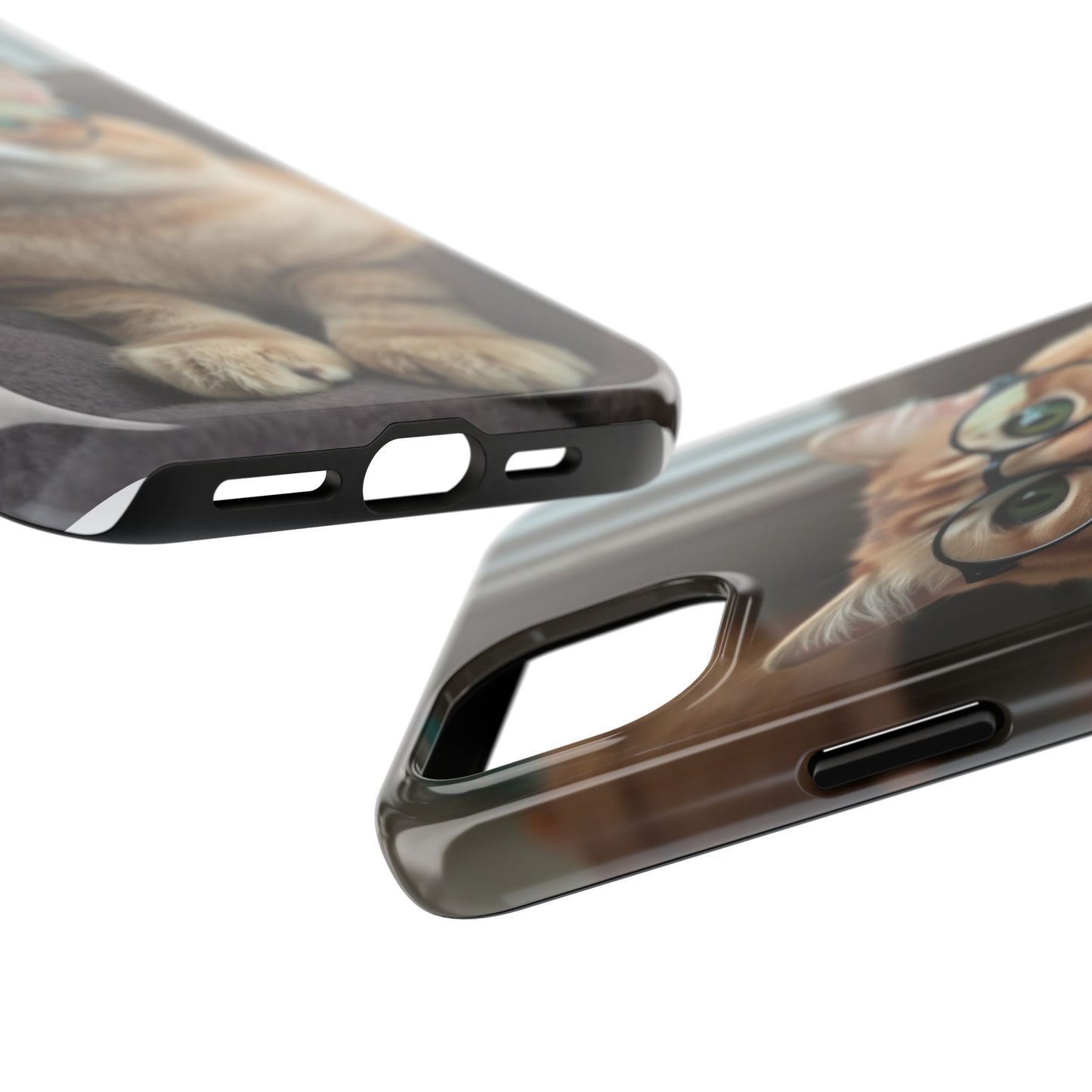 Cute Cat Glasses Tough Phone Case - Fun & Stylish Protection for Cat Lovers