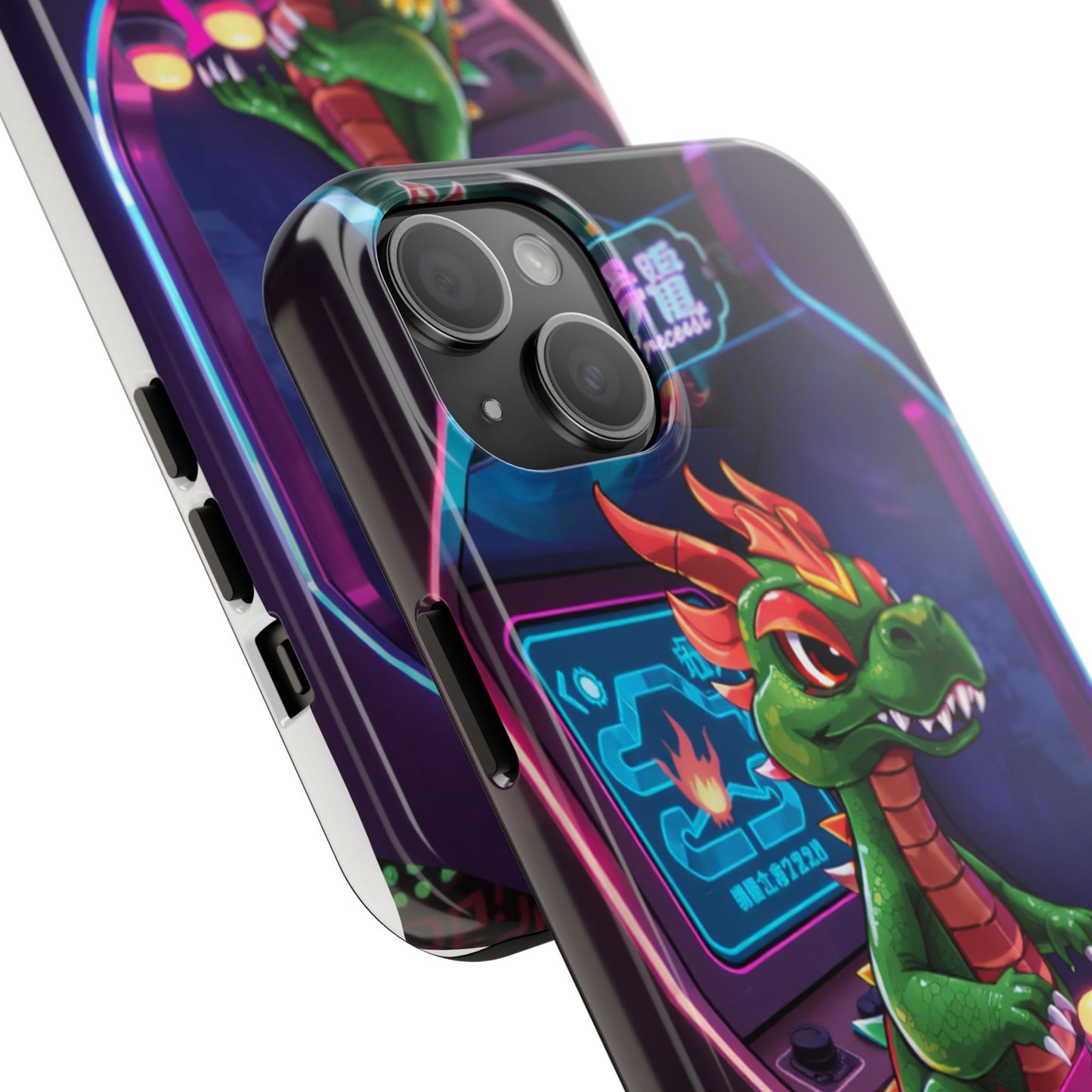Retro Gamer Tough Phone Case with Dragon Design