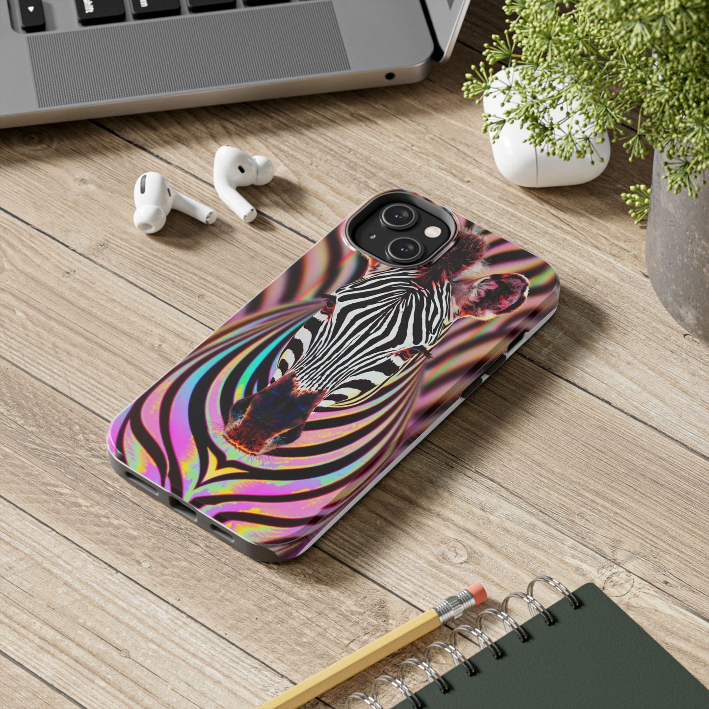 Vibrant Zebra Tough Phone Case - Unique Animal Design for Wild Spirit