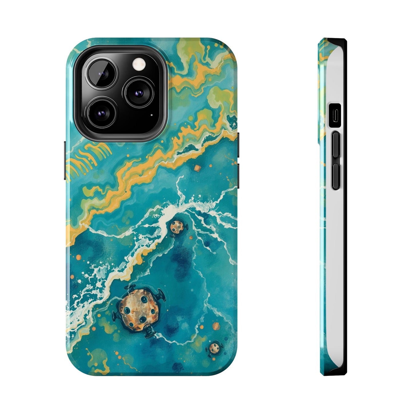 Ocean Wave Tough Phone Case – Durable Protection with Abstract Art Design