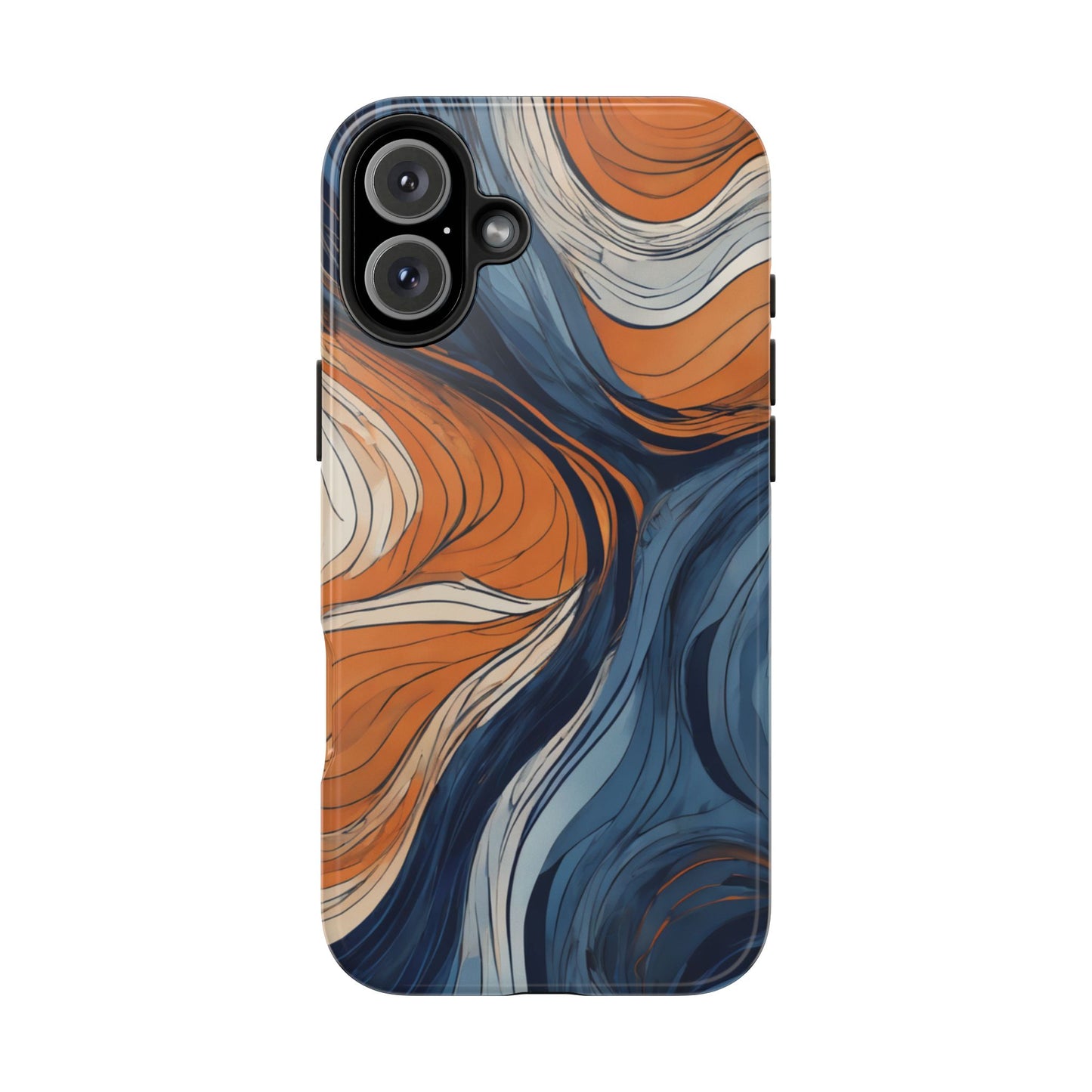 Artistic Tough Phone Case - Vibrant Abstract Waves Design - for iPhone