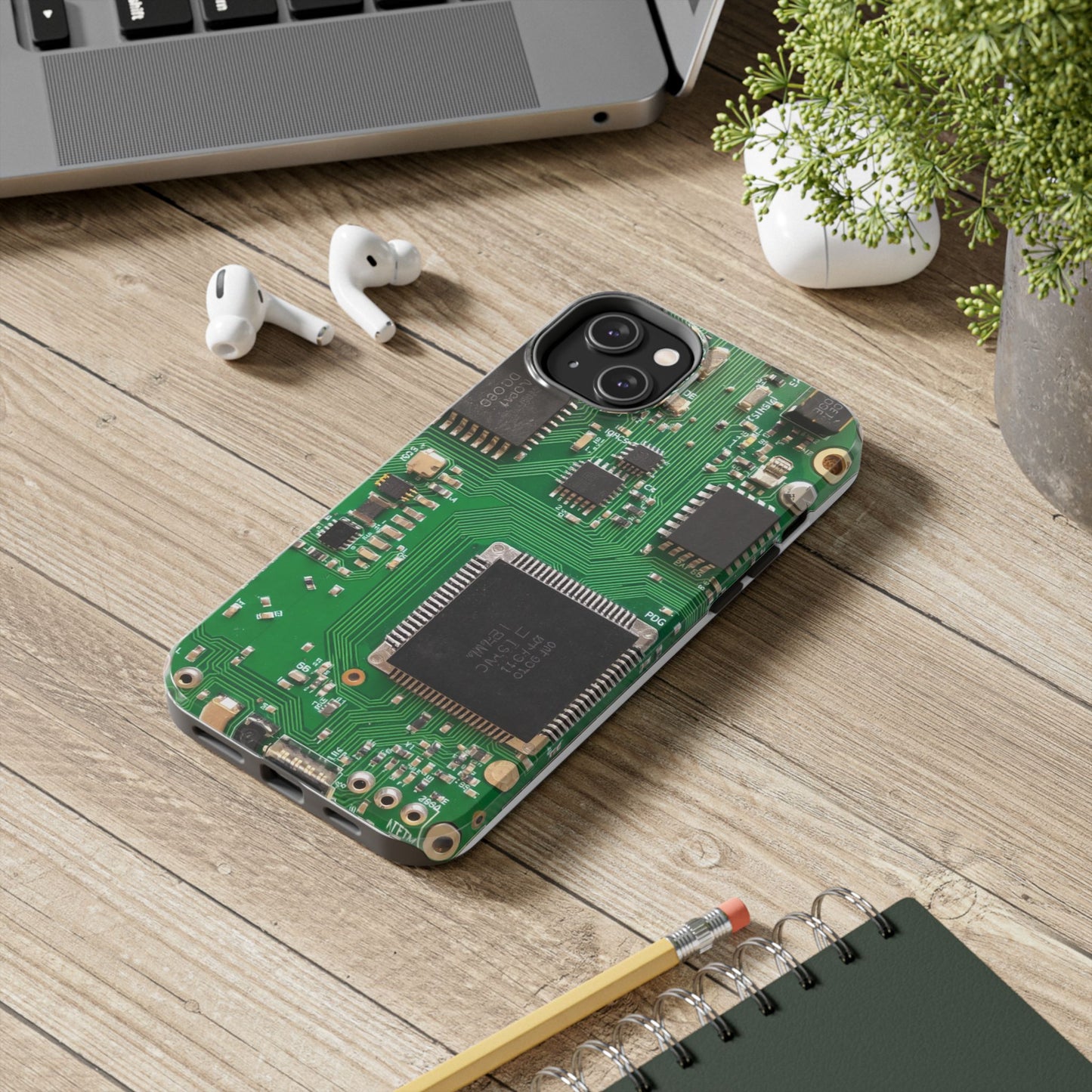 Circuit Board Tough Phone Case - Durable Tech Design