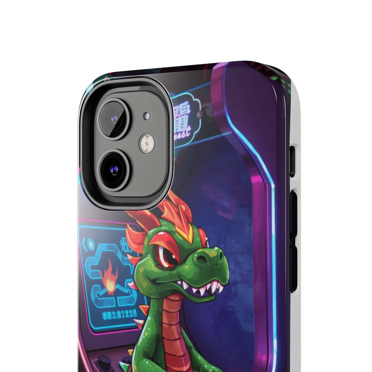 Retro Gamer Tough Phone Case with Dragon Design