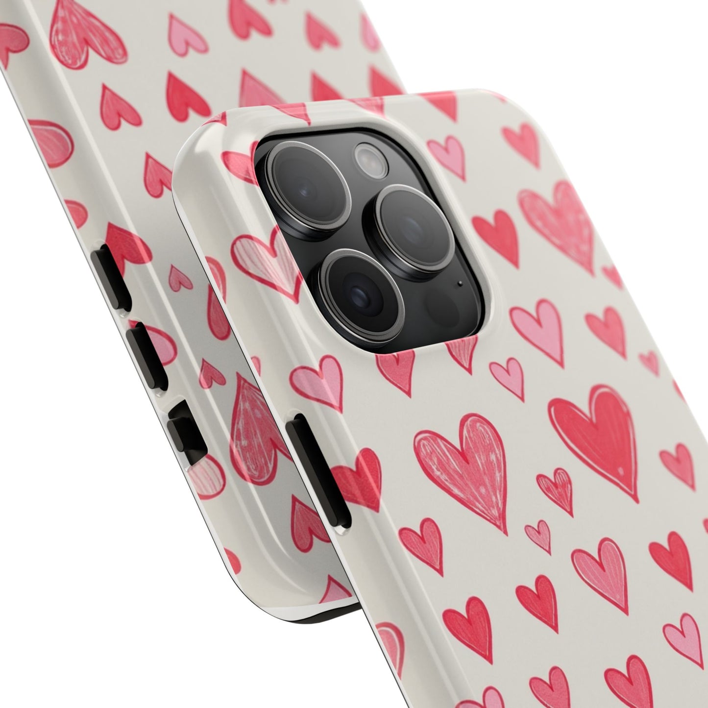 Heart Pattern Tough Phone Case - Cute and Stylish Protection