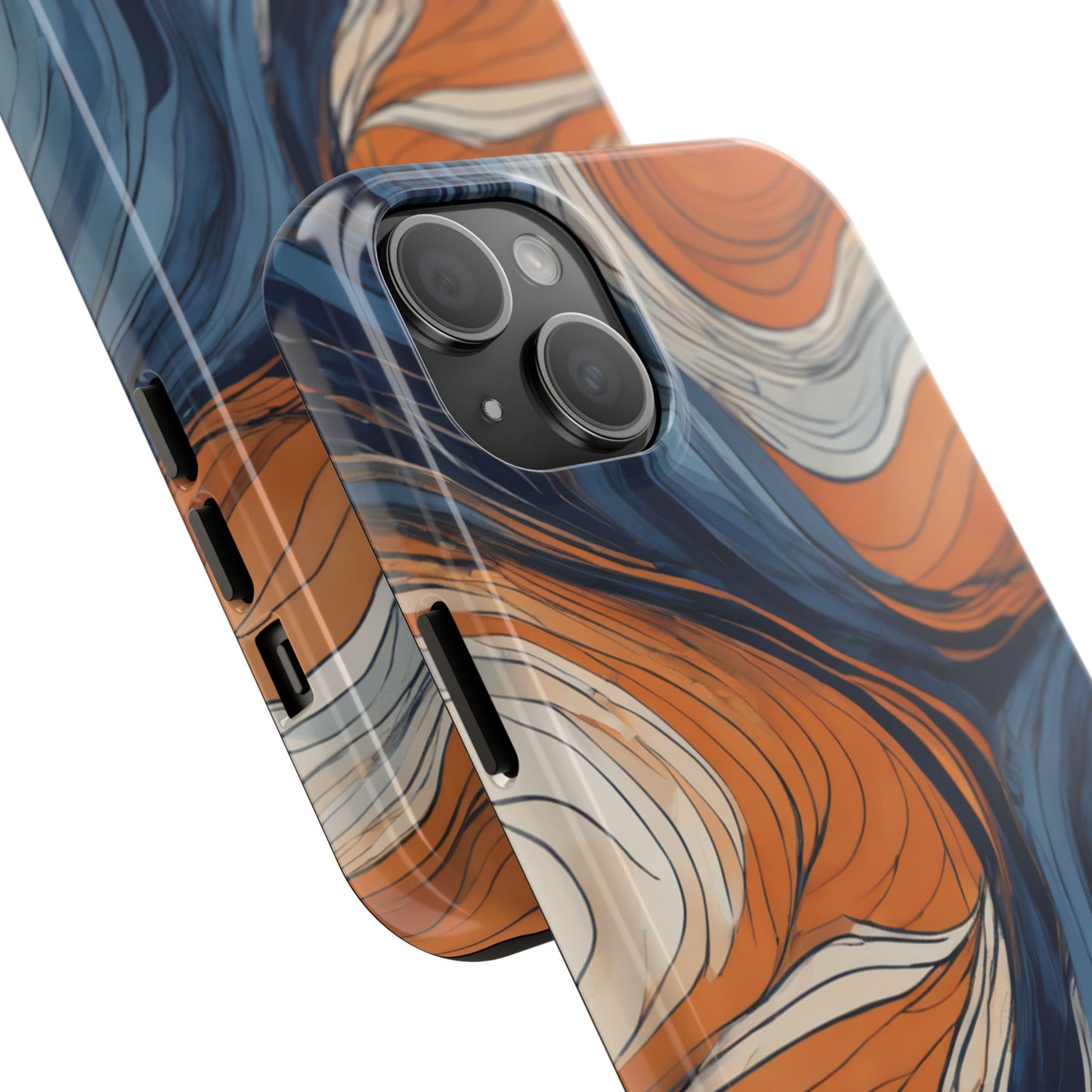 Artistic Tough Phone Case - Vibrant Abstract Waves Design - for iPhone