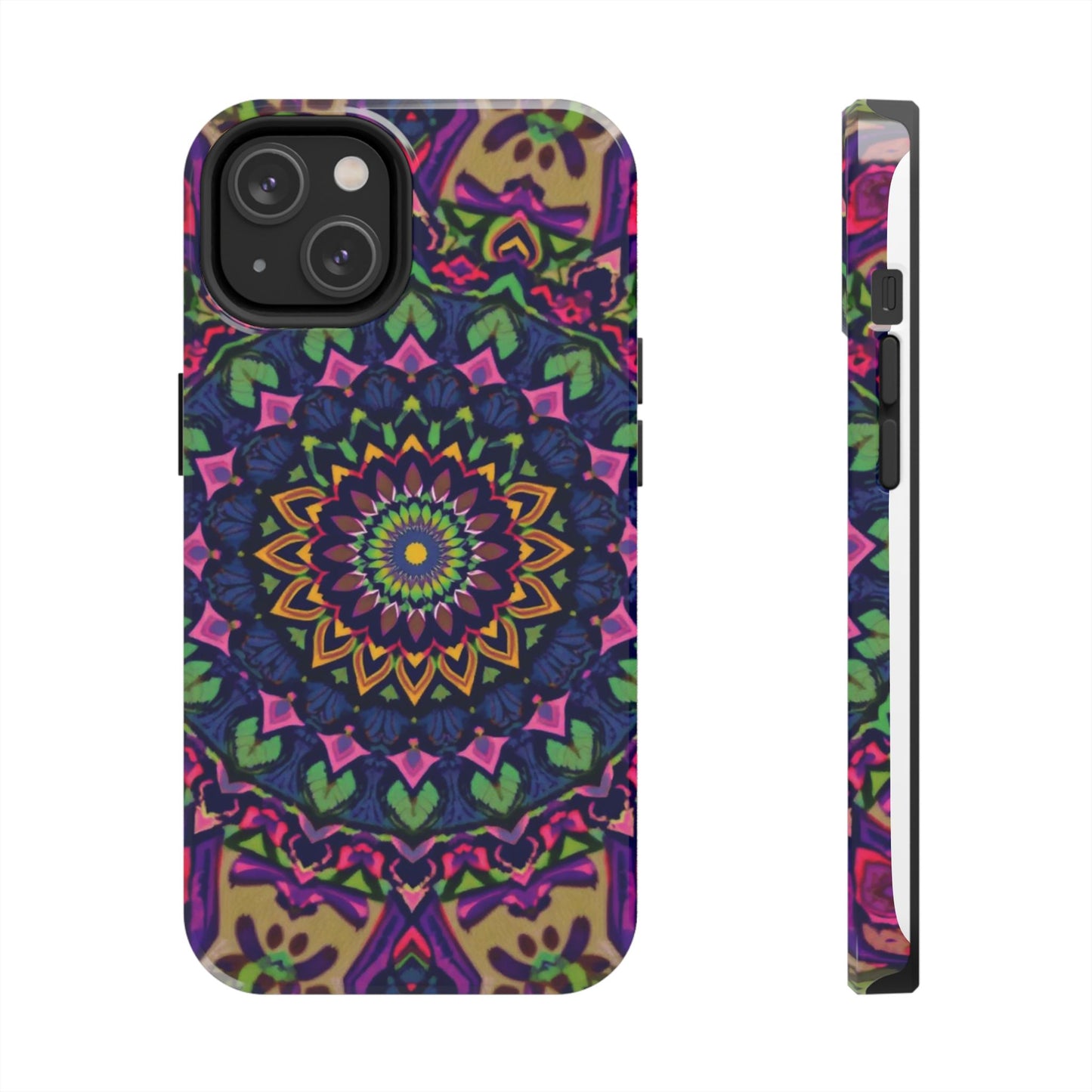 Vibrant Mandala Tough Phone Case - Colorful, Purple Fusion, Durable Protection for Your Device - for iPhone