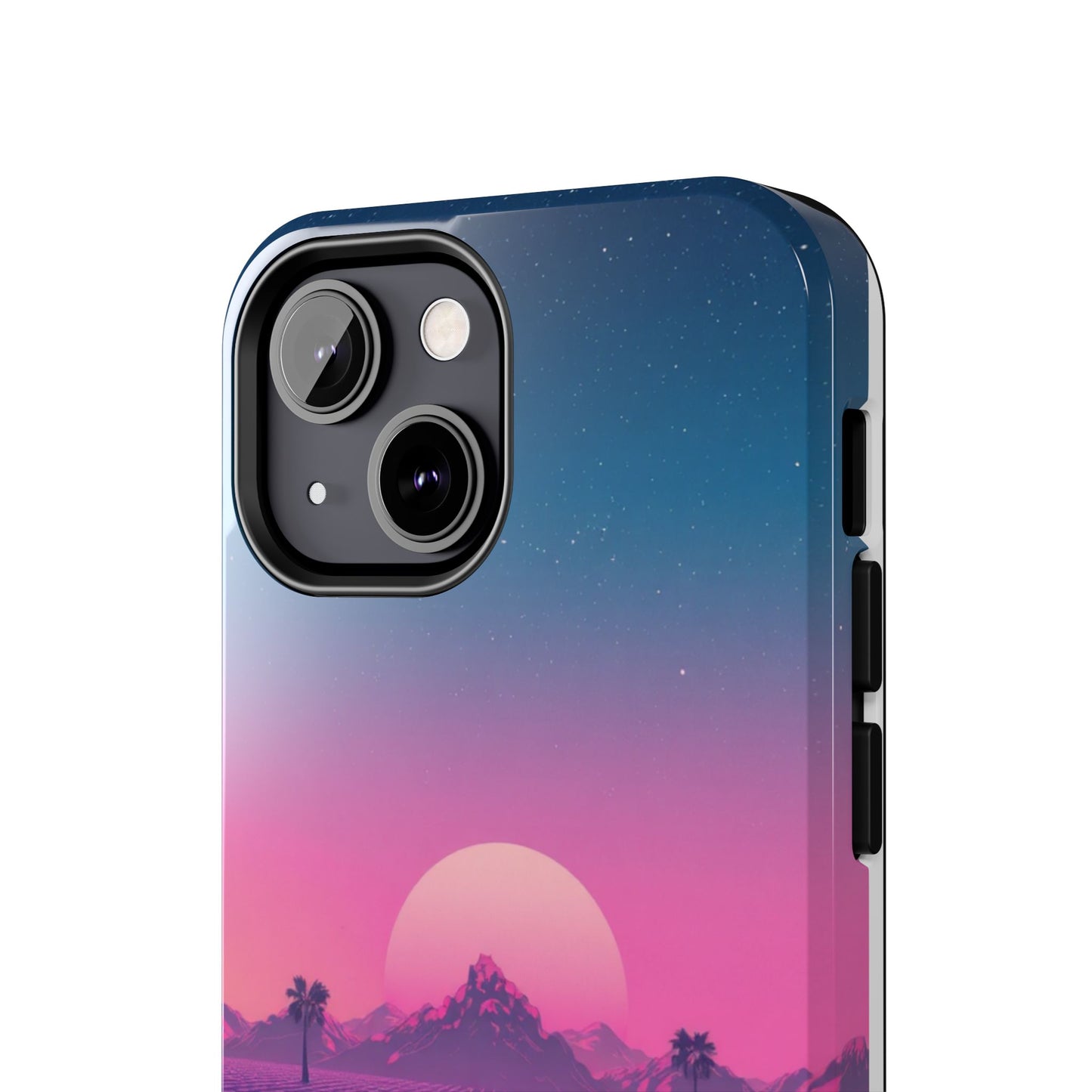 Retro Aesthetic Tough Phone Case - Vibrant Sunset Design