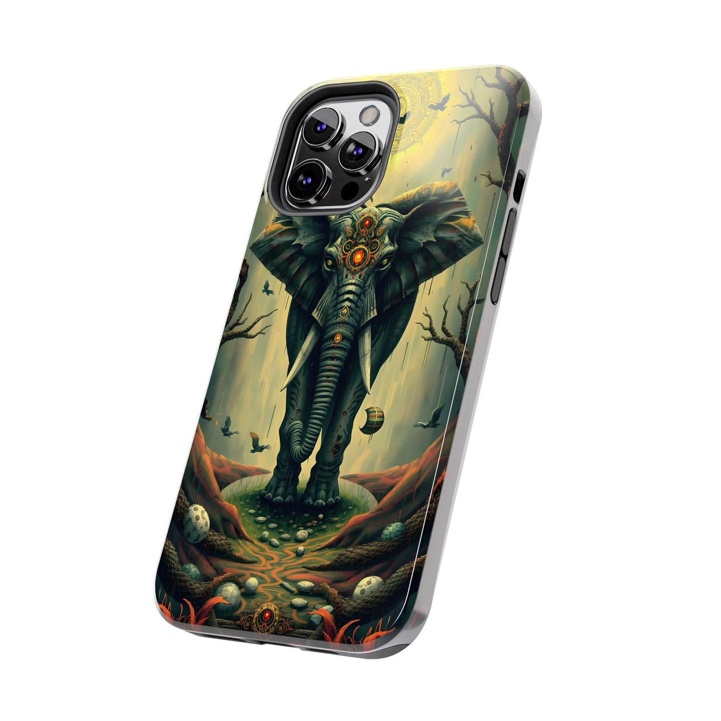 Mystical Forest Elephant Tough Phone Case | Vibrant Design for Nature Lovers - for iPhone