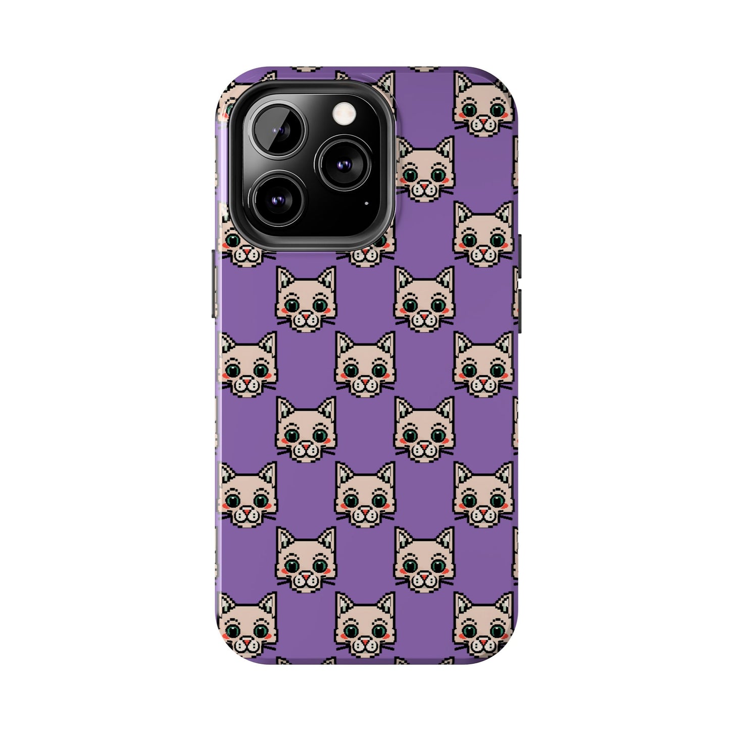 Cute Pixel Cat Tough Phone Case – Fun and Durable Protection for Cat Lovers - for iPhone