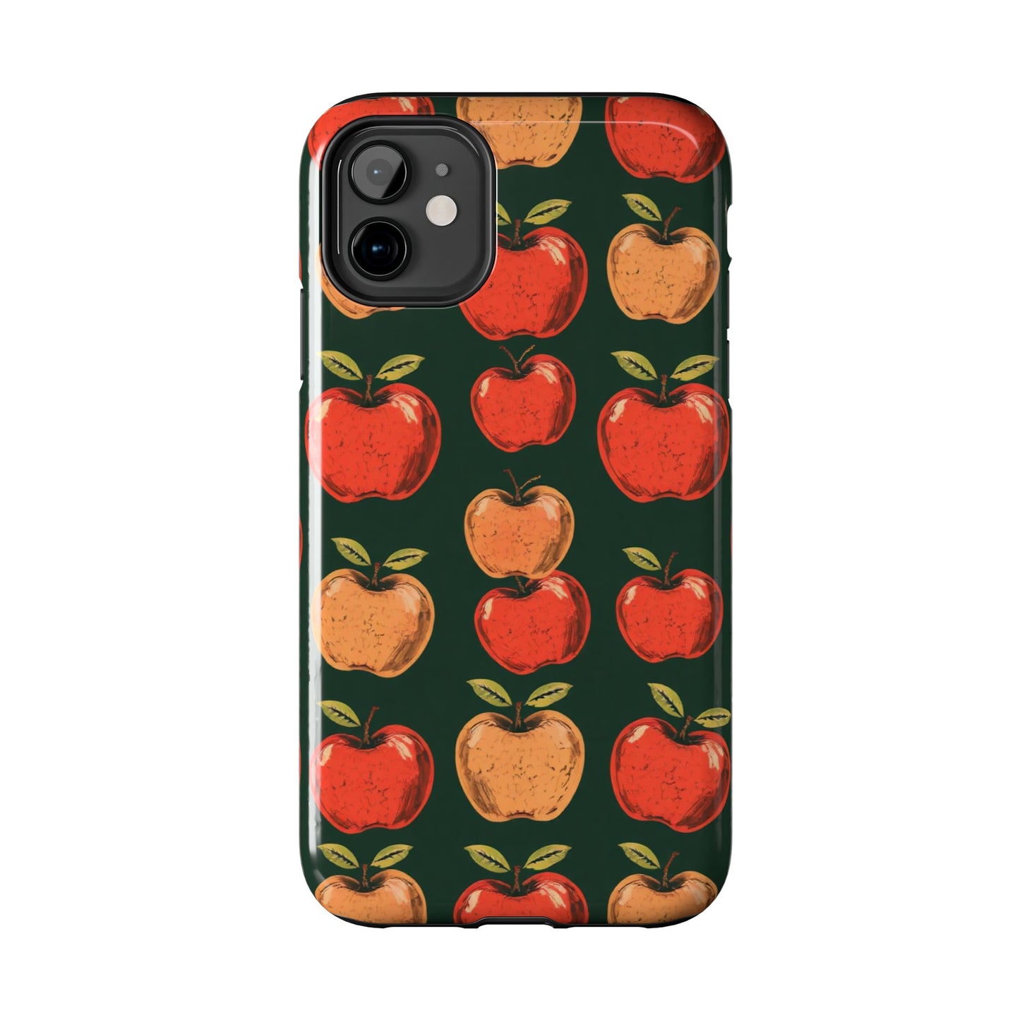 Apple Retro Pattern Tough Phone Case - Durable, Stylish, and Protective for Everyday Use - for iPhone