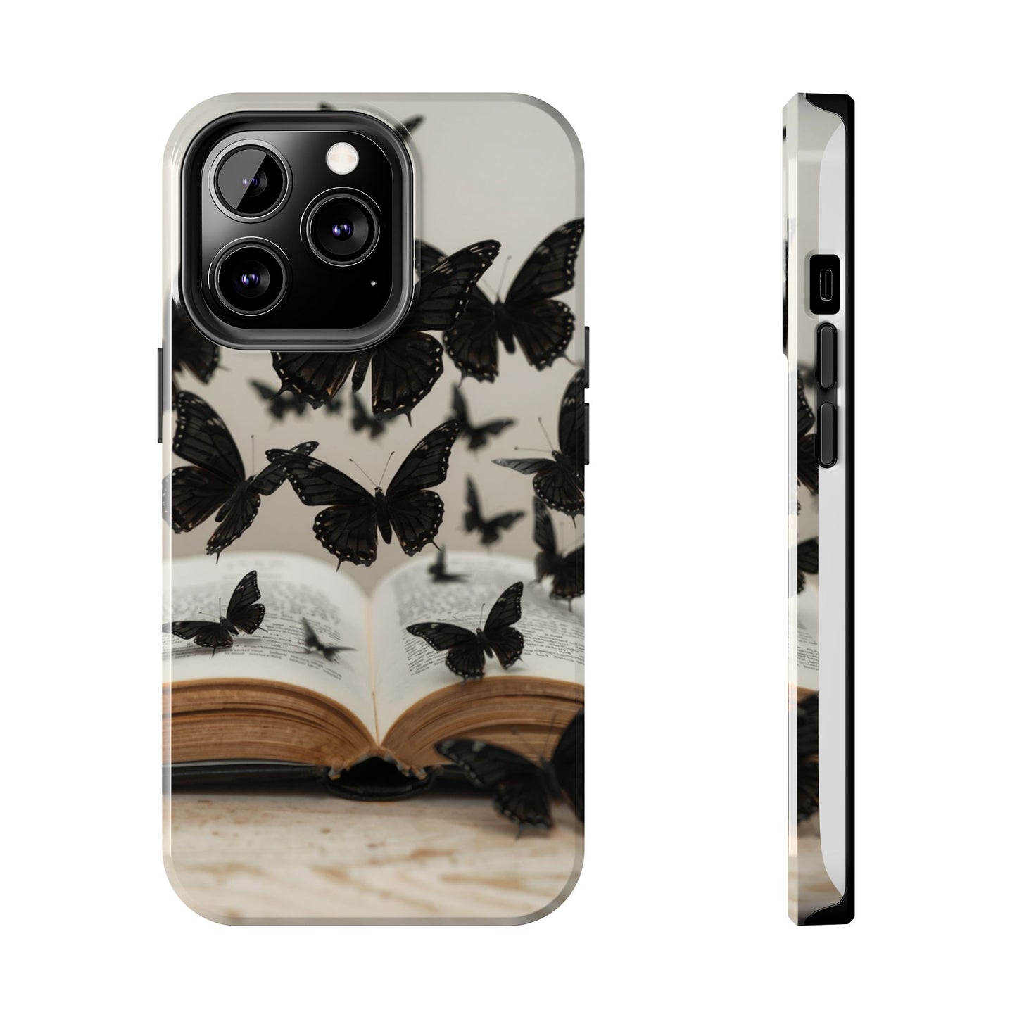 Butterfly Magic Tough Phone Case - Literary Design for Book Lovers