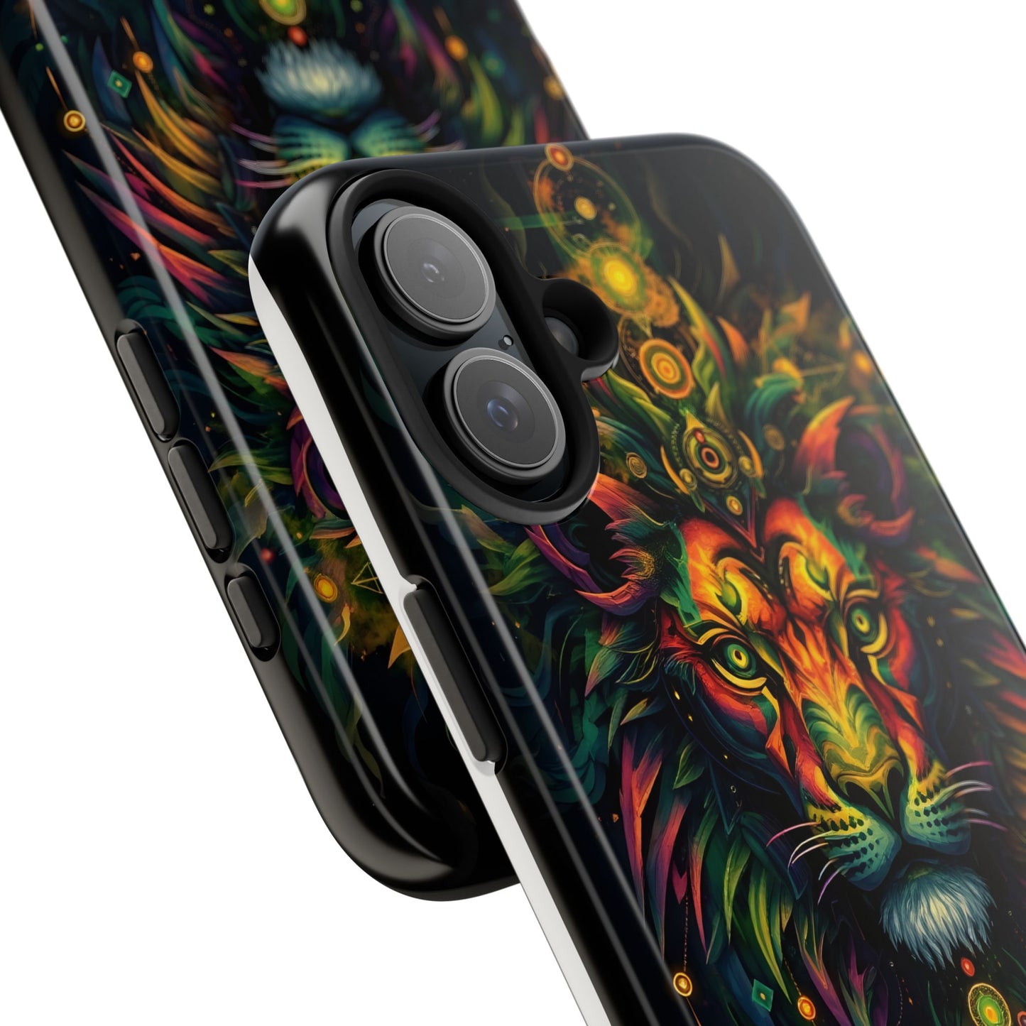 Vibrant Mystical Lion Art Tough Phone Case - Bold Protector for Animal Lovers - for iPhone