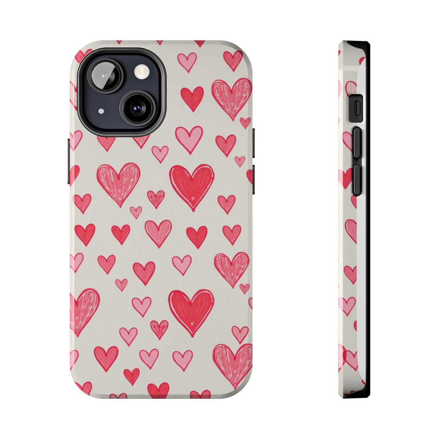 Heart Pattern Tough Phone Case - Cute and Stylish Protection