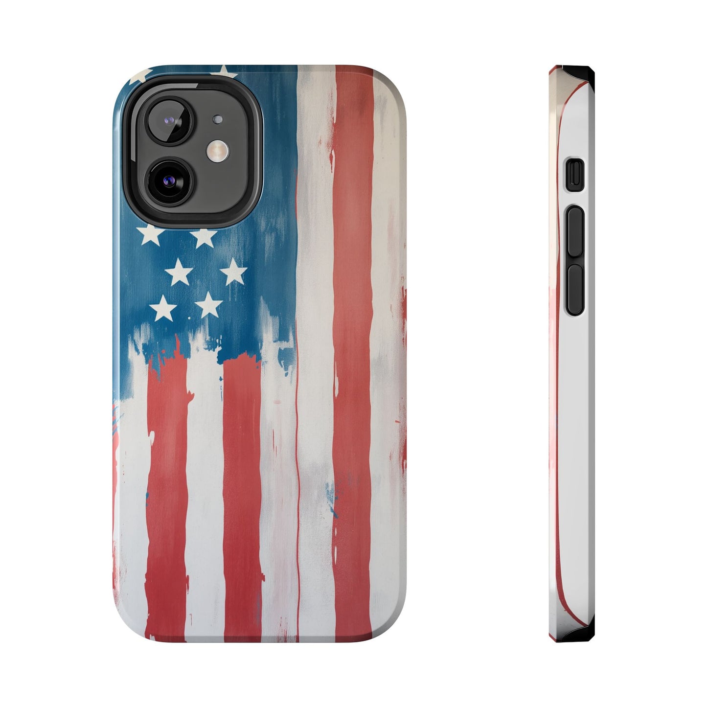 Patriotic Tough Phone Cases - Abstract USA Flag Design for Durable Protection - for iPhone