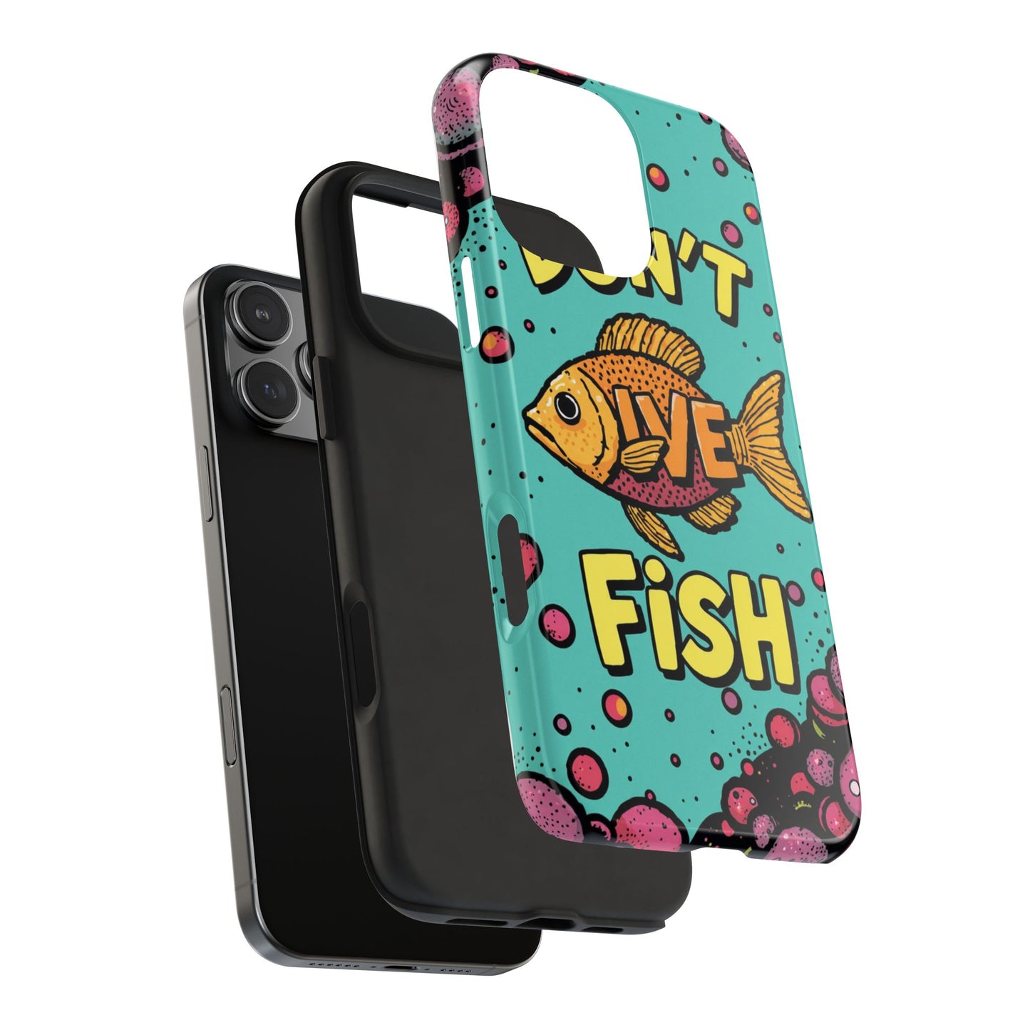 Catchy Fish-Themed Tough Phone Cases, Unique Gift for Fish Lovers, Durable Protection for Phones, Fun Aquatic Design, Ideal for Holidays
