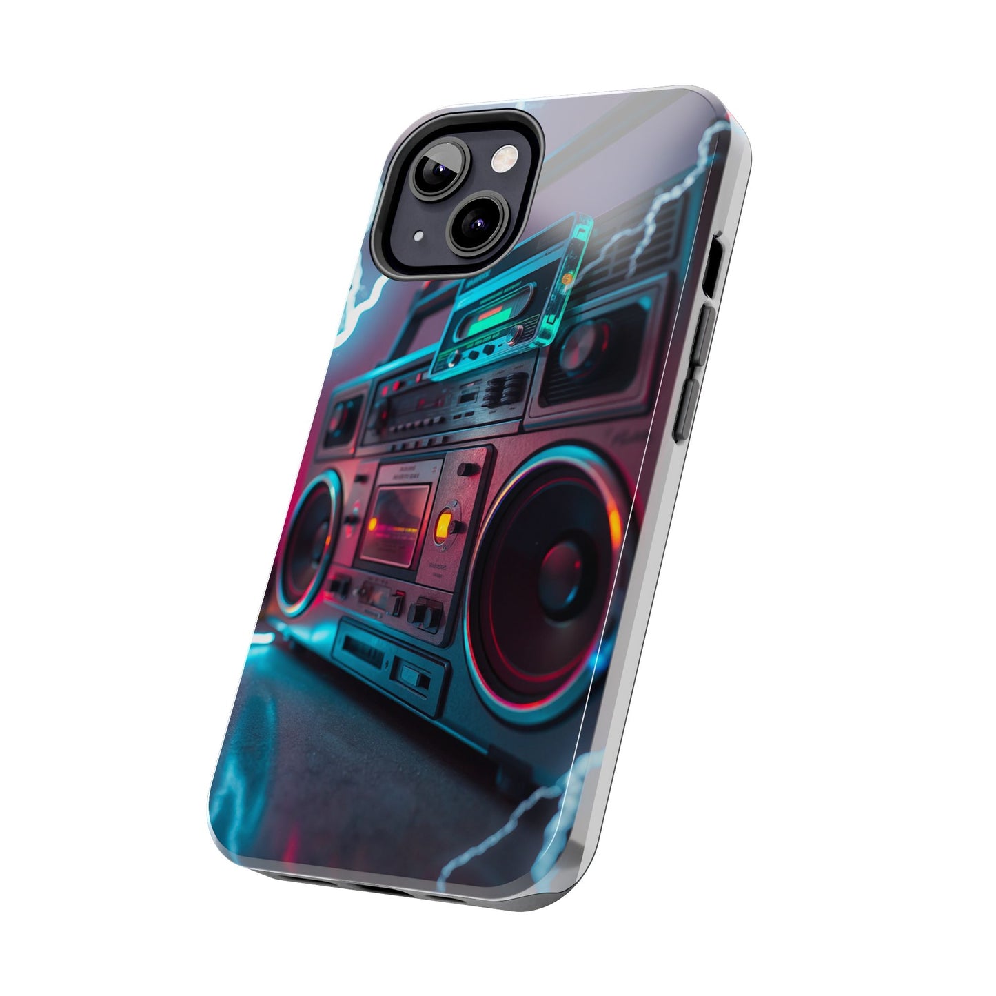 Retro Boombox Tough Phone Case – Vibrant Protection for Music Lovers