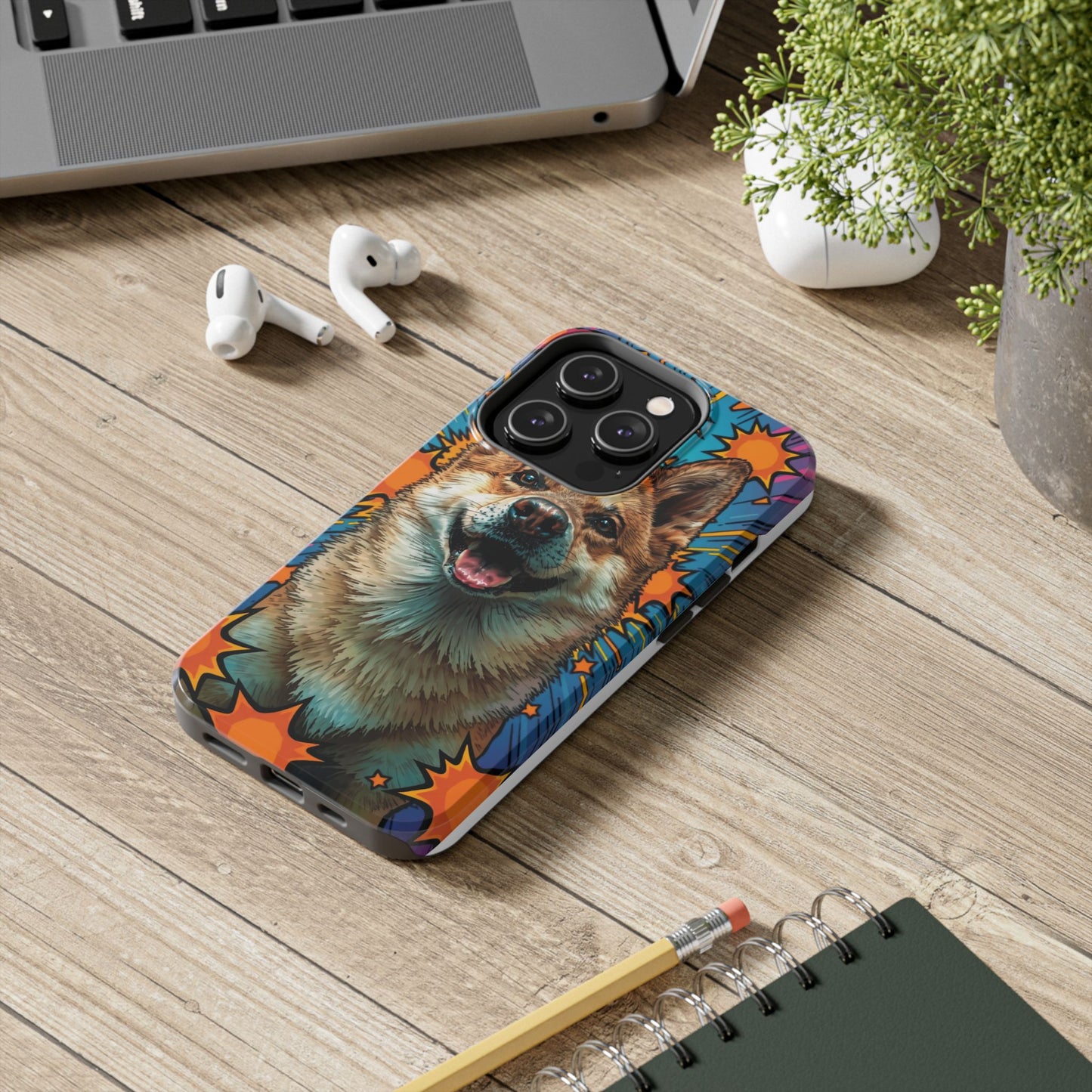 Vibrant Corgi Tough Phone Case - Fun Design for Pet Lovers