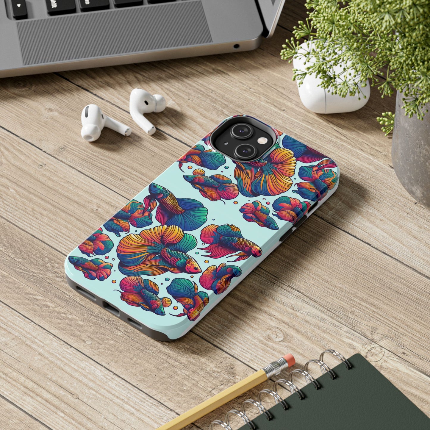 Colorful Fish Pattern Tough Phone Case - Aquatic Lovers - for iPhone