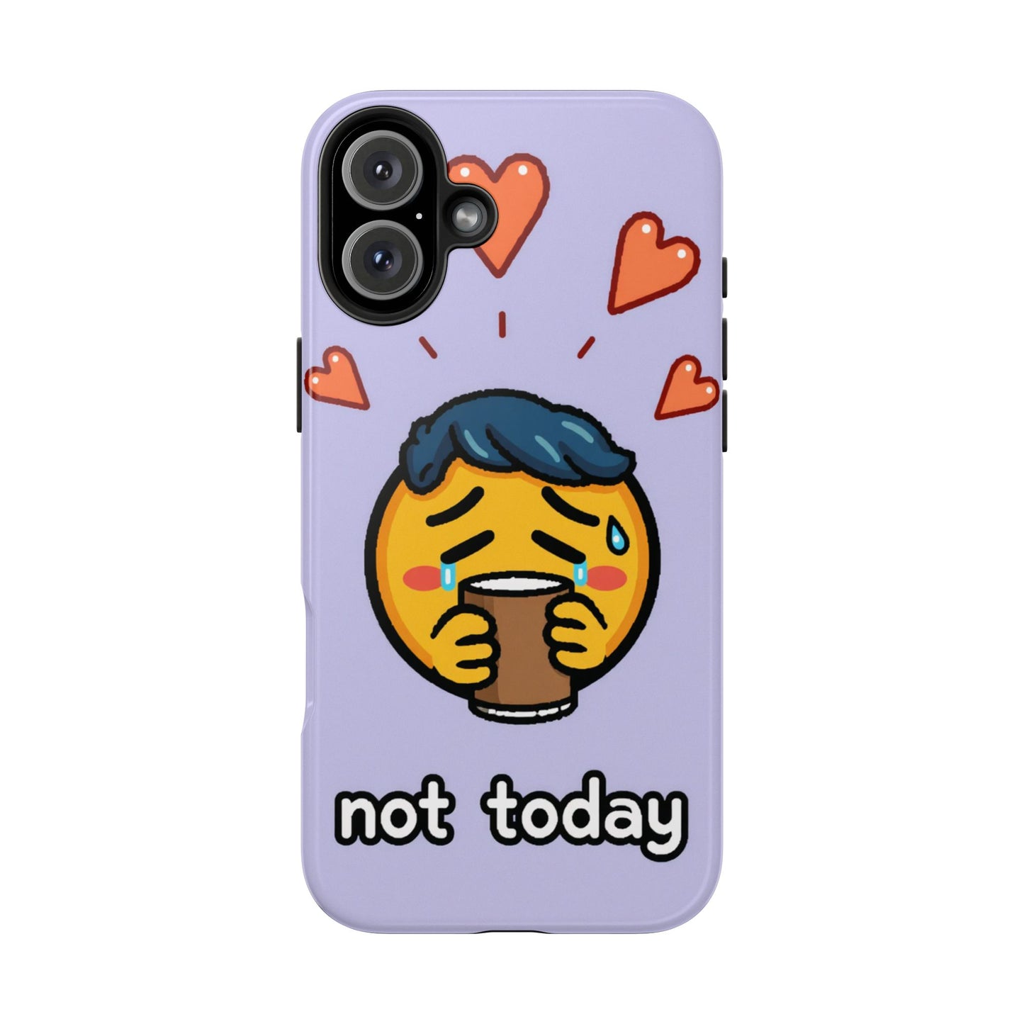 Cute Tough Phone Case - 'Not Today' Emoji Design