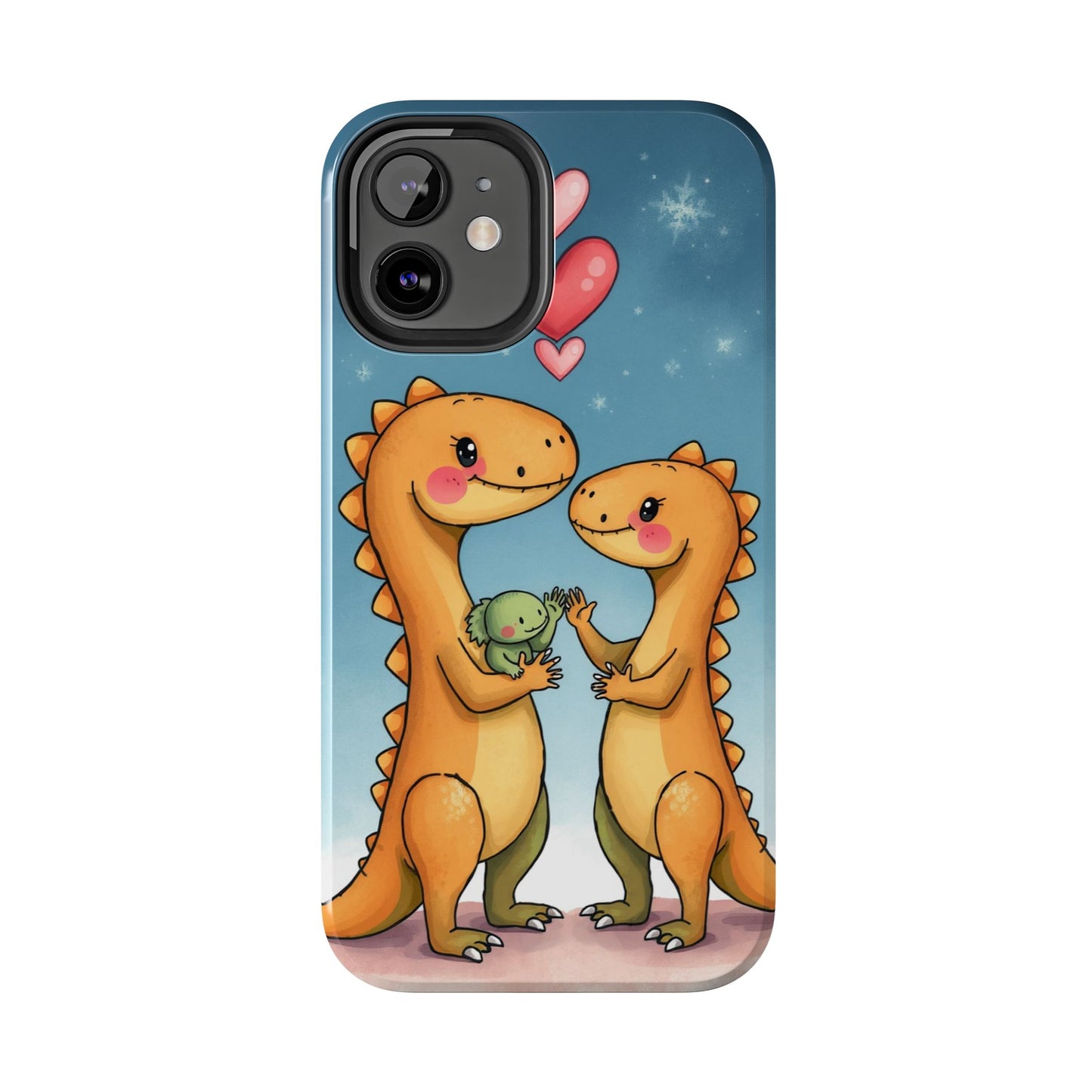 Dino Love Tough Phone Case - Cute & Durable Design for Kids & Parents