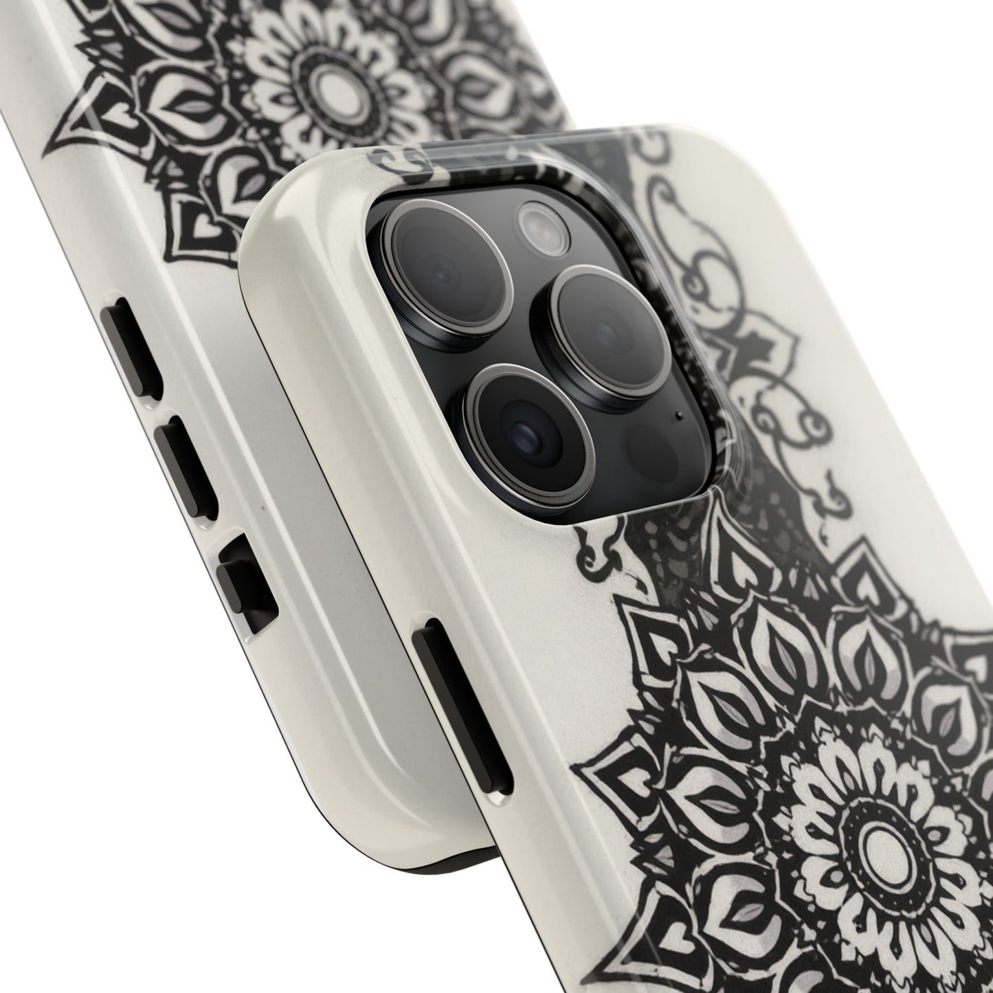 Stylish Tough Phone Cases with Dark Mandala Design - Durable and Unique Protection - for iPhone