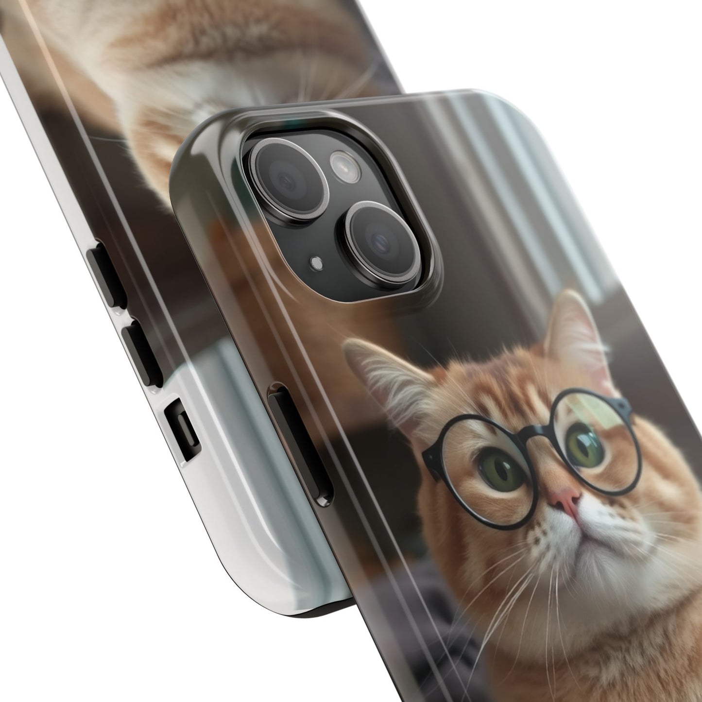 Cute Cat Glasses Tough Phone Case - Fun & Stylish Protection for Cat Lovers