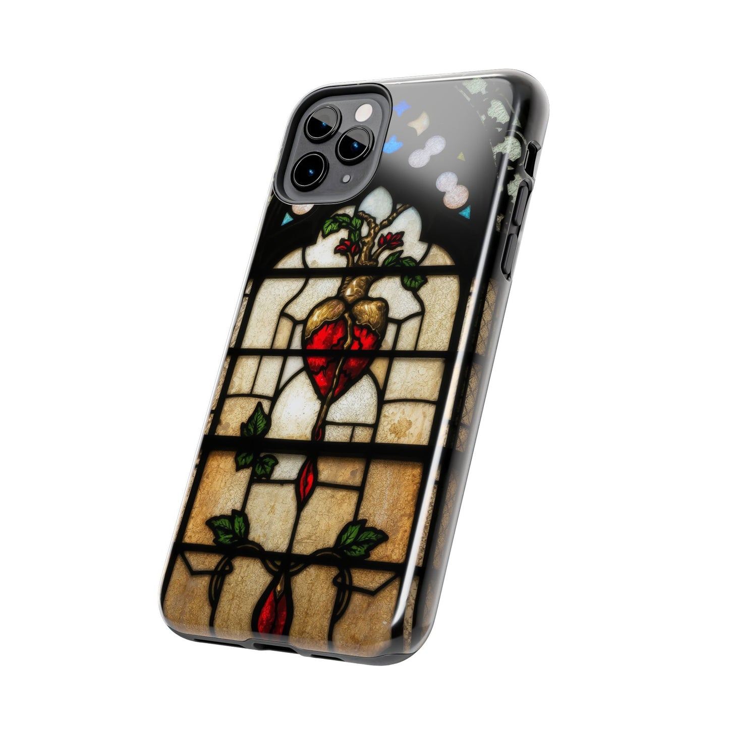 Stained Glass Heart Tough Phone Case - Unique Design for Protection & Style