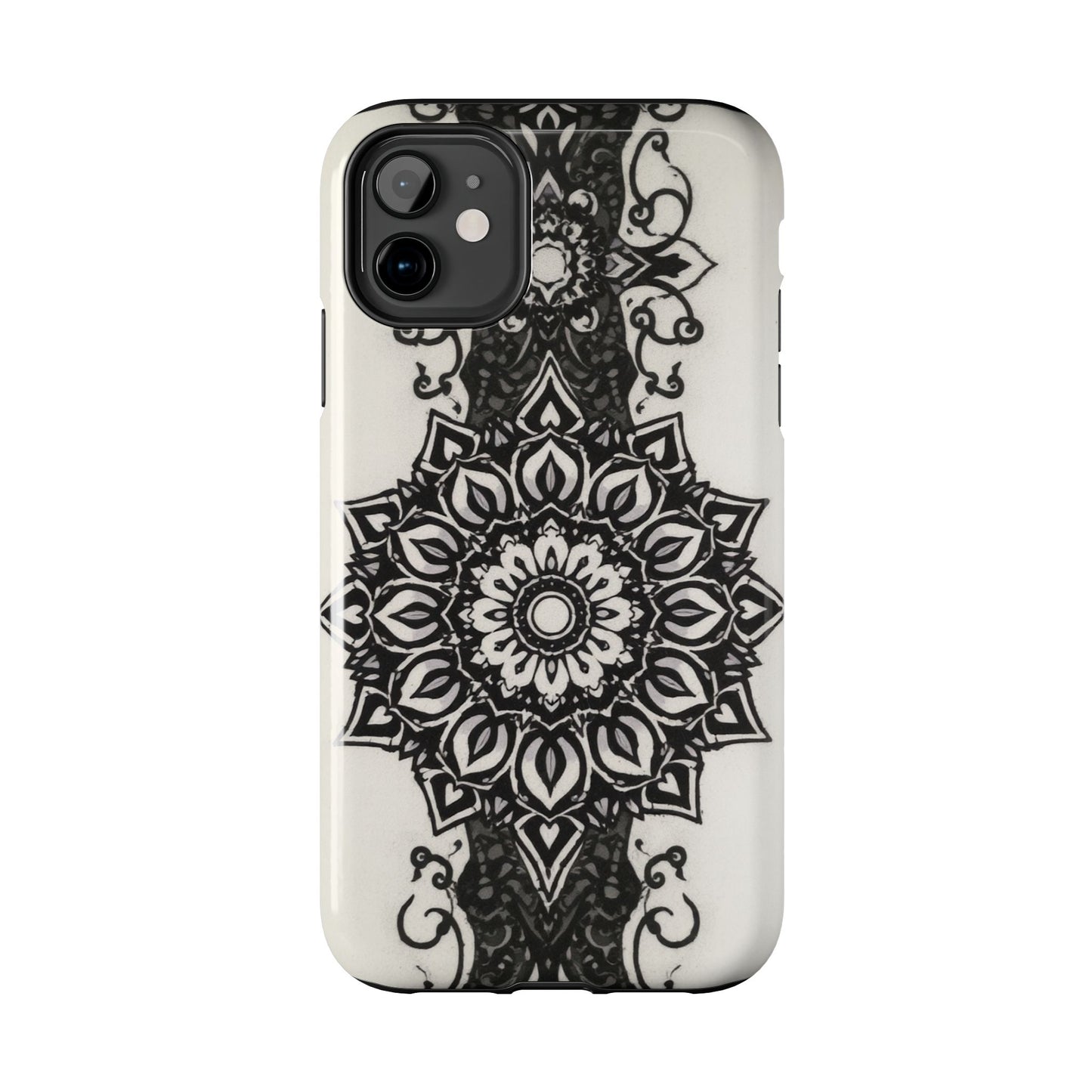 Stylish Tough Phone Cases with Dark Mandala Design - Durable and Unique Protection - for iPhone