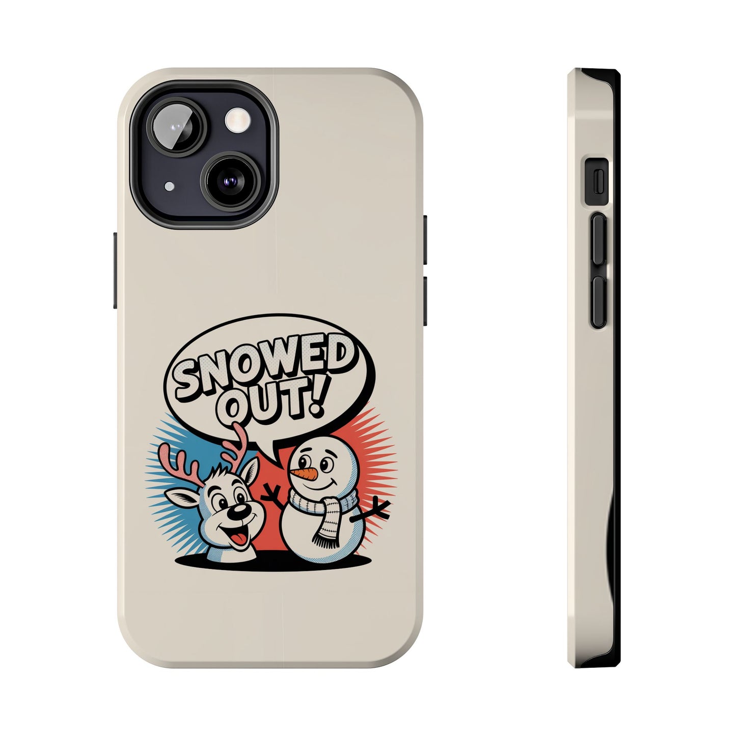 Snowman & Reindeer Tough Phone Case - Snowed Out Holiday Design