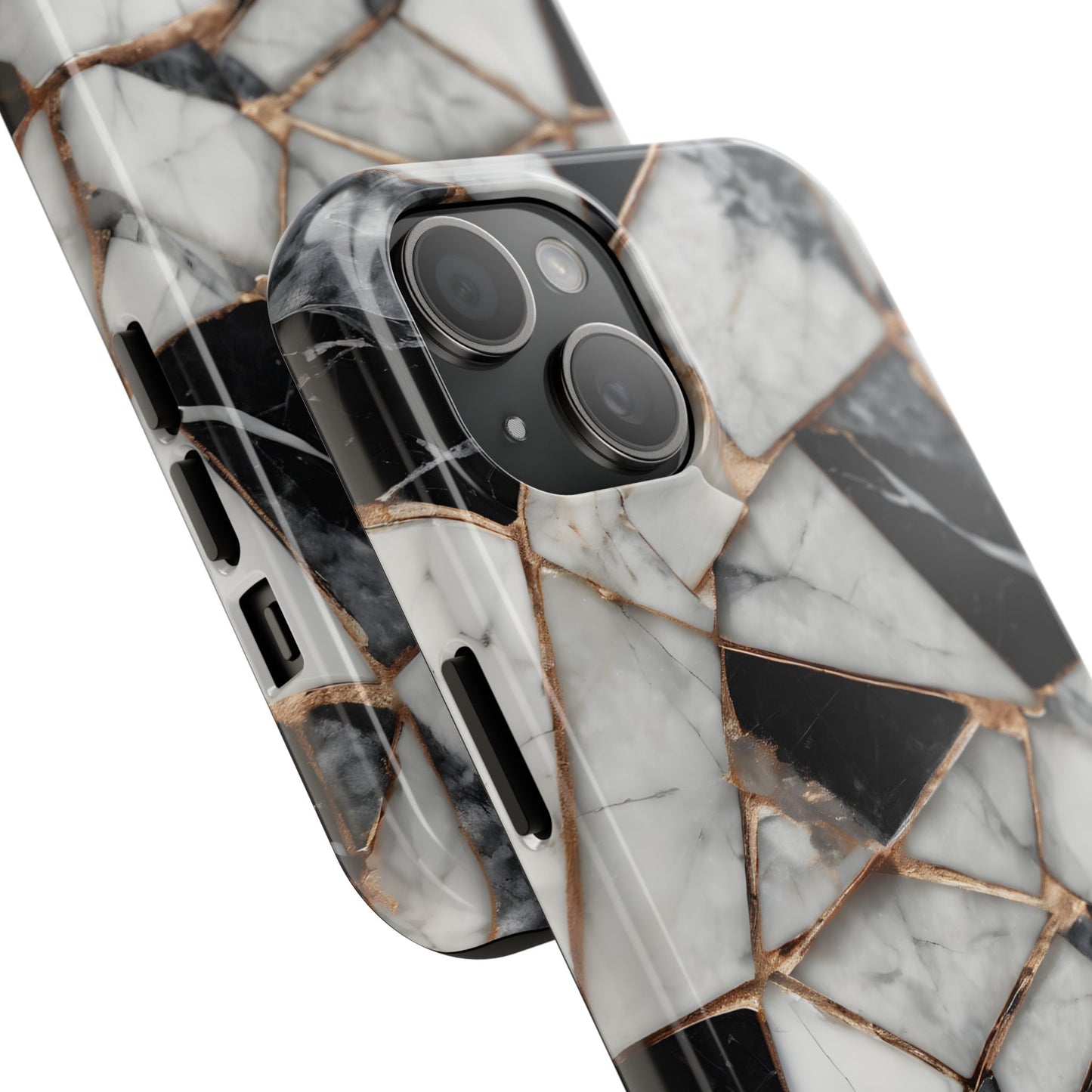 Elegant Marble Tough Phone Case - Stylish Protection for iPhone