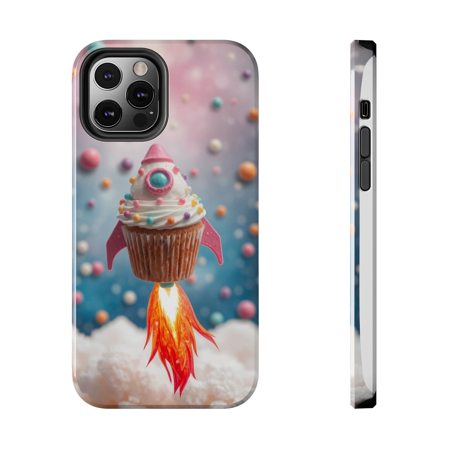 Whimsical Rocket Cupcake Phone Case - Fun Protective Case for Kids and Teens